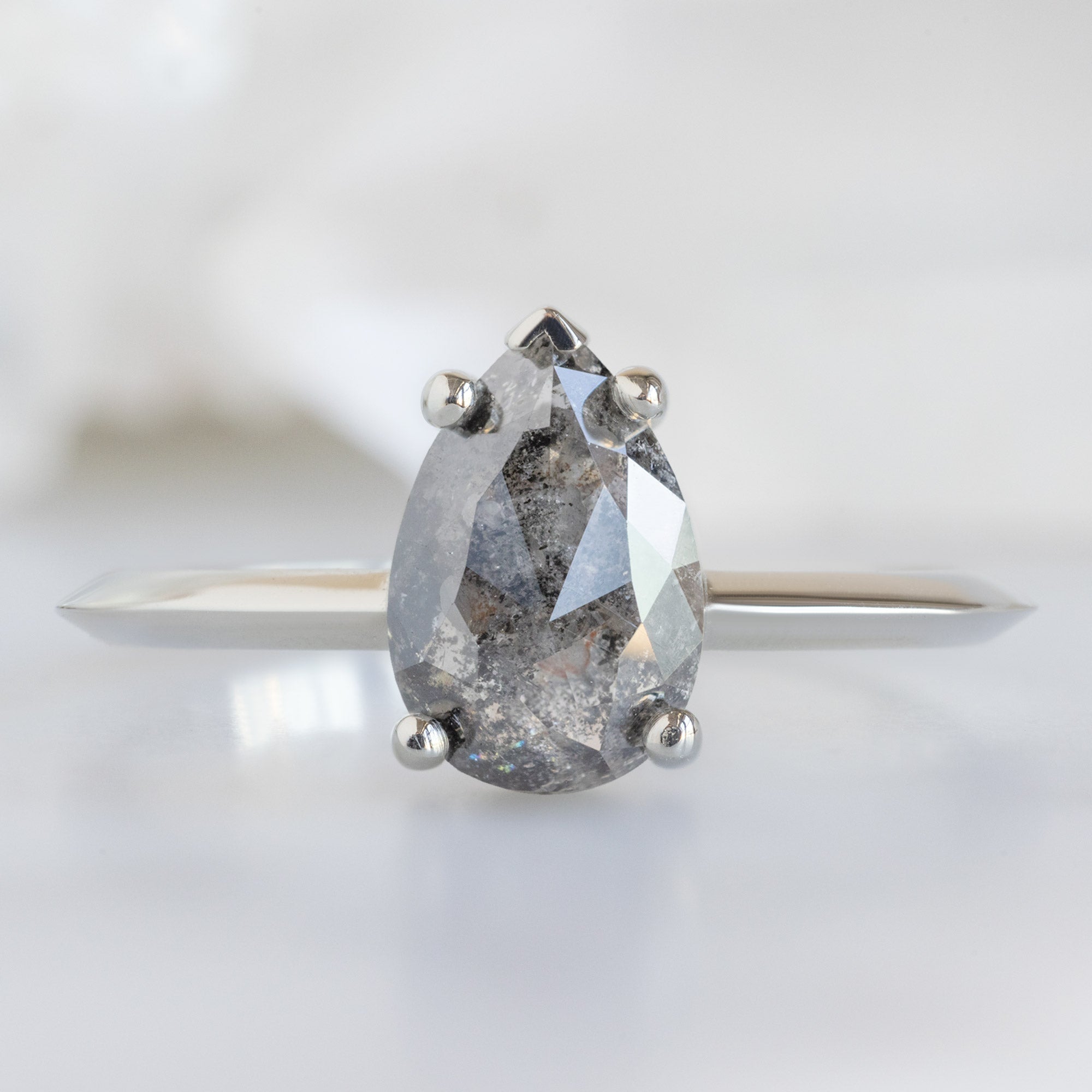 Alexis Russell  Engagement Rings The Sage Ring | 1.33ct Pear Black Diamond in 14K White Gold