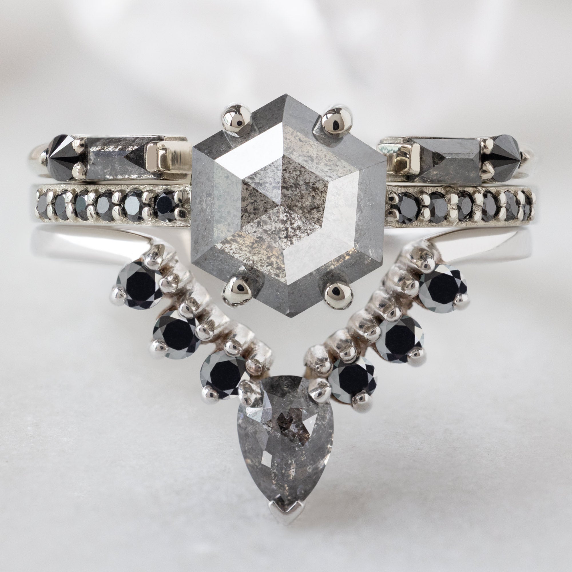 buy:the-luxe-open-cuff-black-baguette-diamond-stacking-band-yellow-rose-or-white-gold,the-willow-ring-1-33-hexagon-salt-and-pepper-diamond-in-14k-white-gold,pear-black-diamond-sunburst-stacking-band-14k-gold