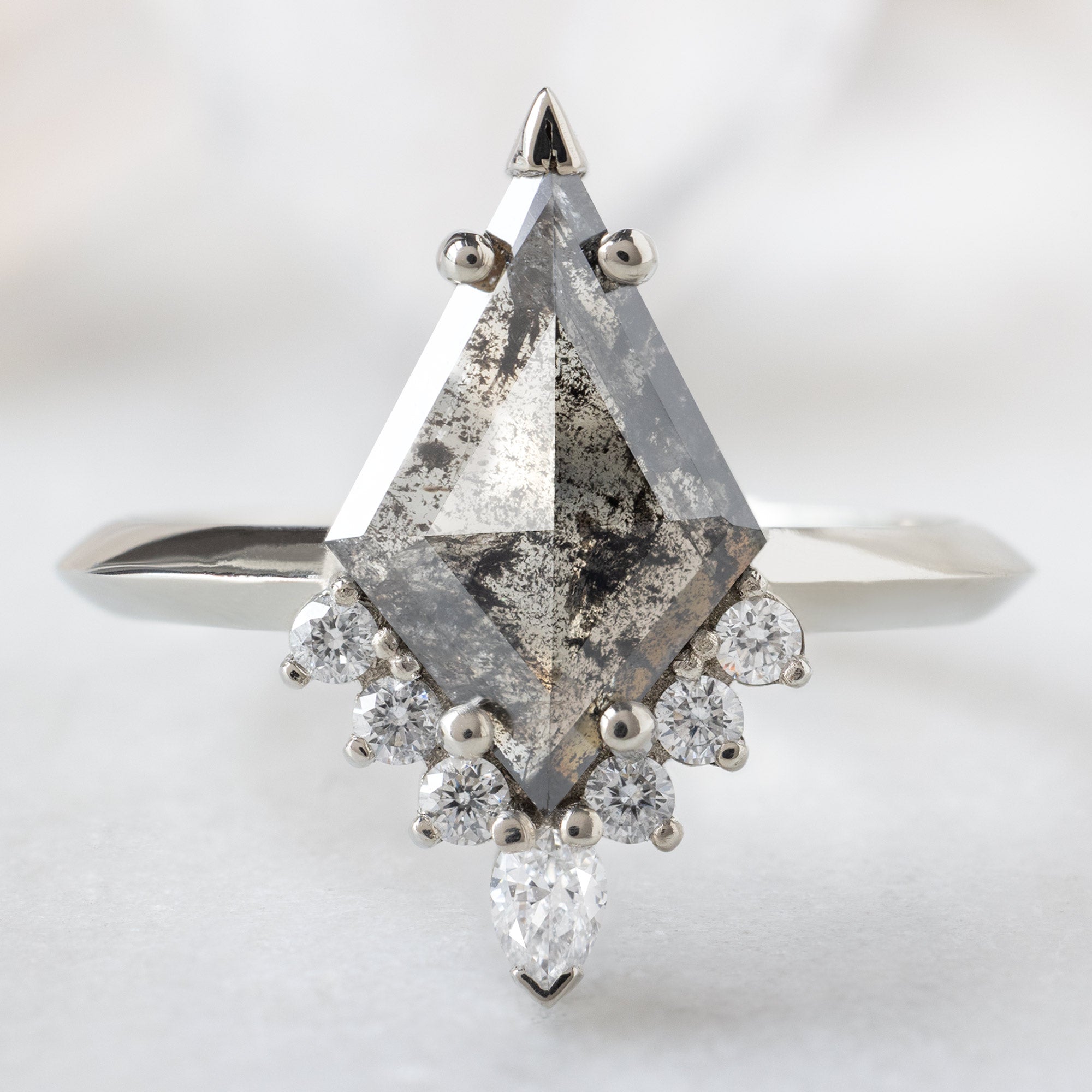 Alexis Russell  Engagement Rings The Aster Ring | 1.27ct Kite Black Diamond in 14K White Gold-2