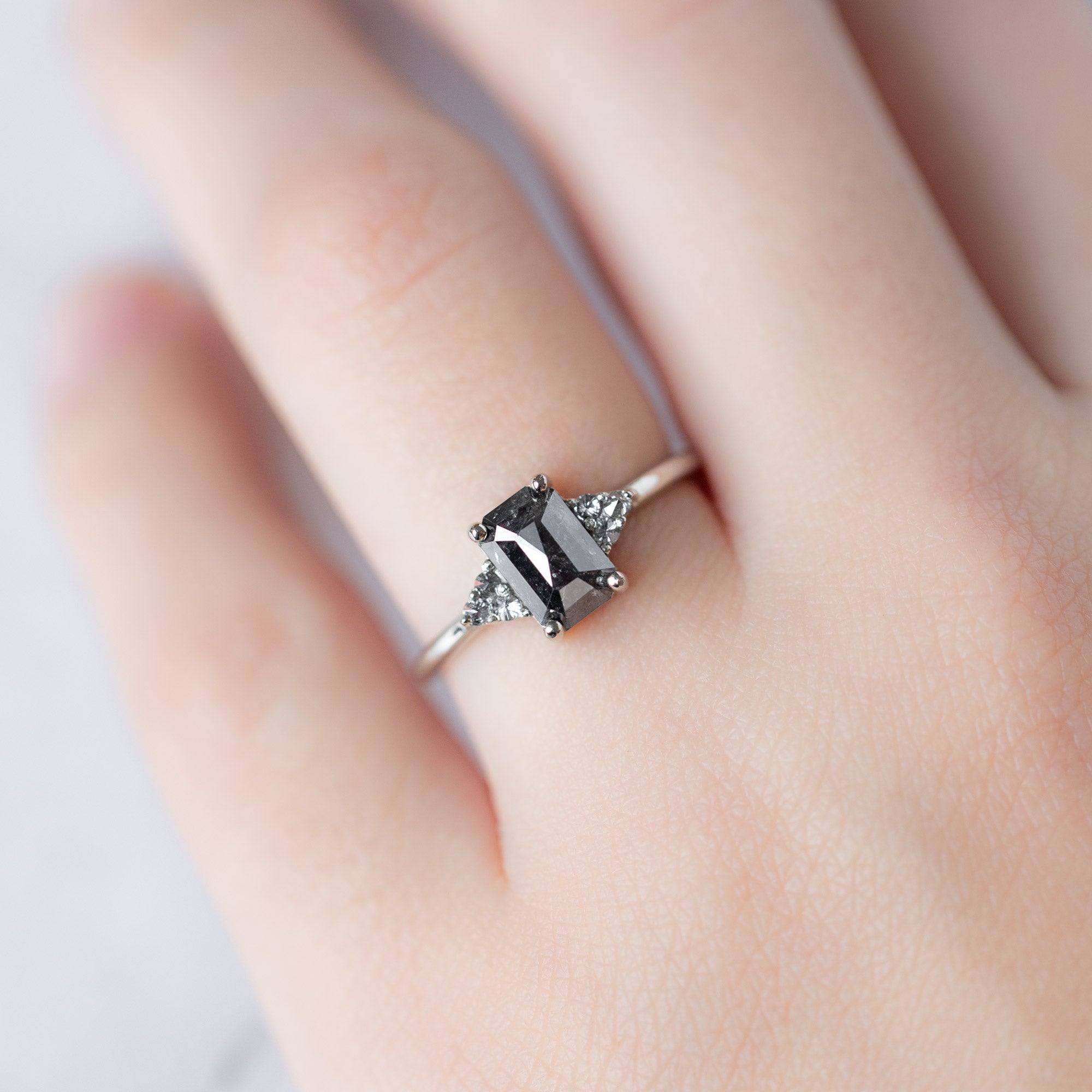 Alexis Russell  Engagement Rings The Ivy Ring | Build Your Own Emerald Cut Black Diamond Engagement Ring