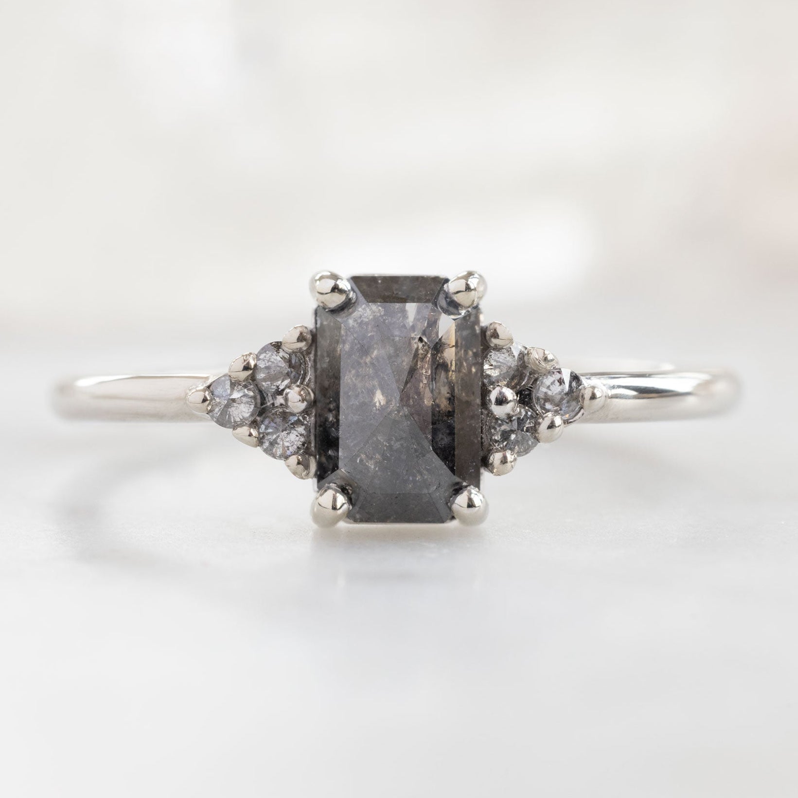 Alexis Russell  Engagement Rings The Ivy Ring | Build Your Own Emerald Cut Salt and Pepper Diamond Engagement Ring