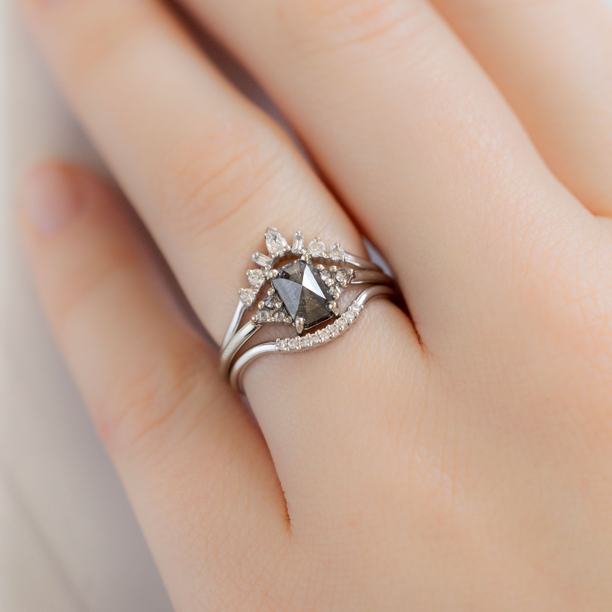 Alexis Russell  Engagement Rings The Ivy Ring | Build Your Own Emerald Cut Salt and Pepper Diamond Engagement Ring