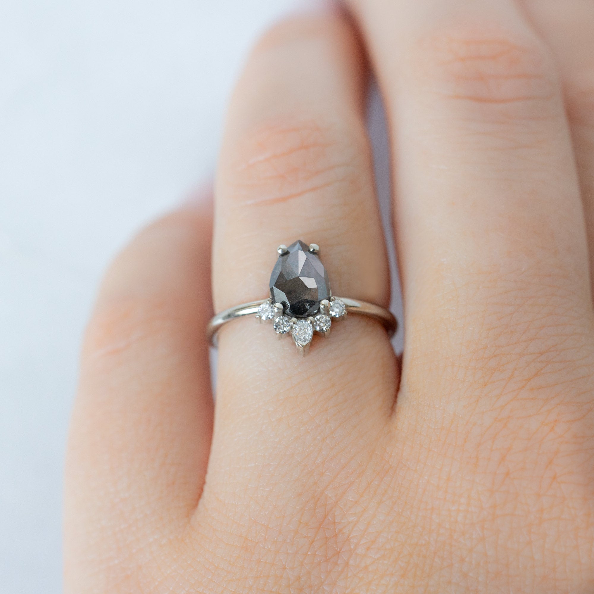 Alexis Russell  Engagement Rings The Aster Ring | Build Your Own Pear Black Diamond Engagement Ring