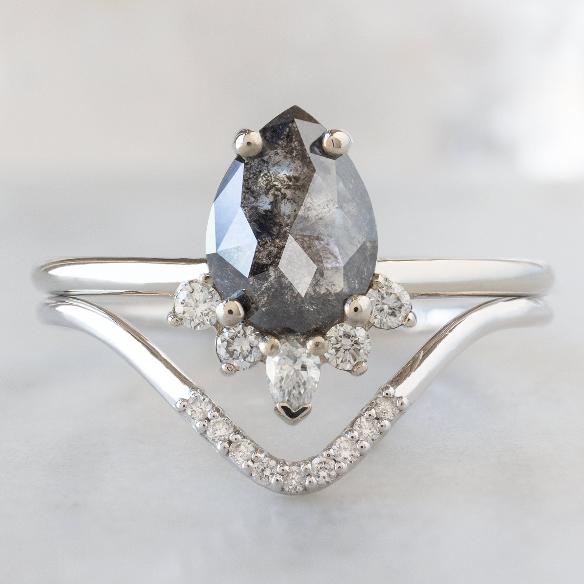 Alexis Russell  Engagement Rings The Aster Ring | Build Your Own Pear Black Diamond Engagement Ring