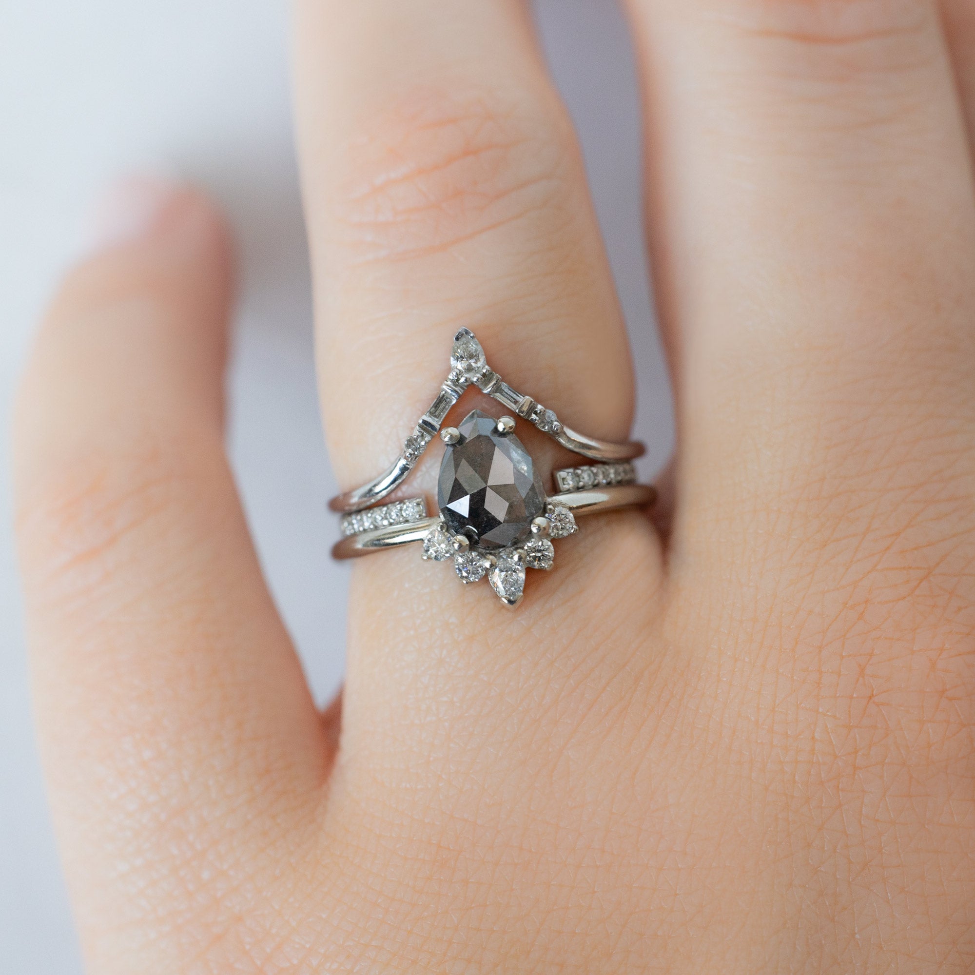 Alexis Russell  Engagement Rings The Aster Ring | Build Your Own Pear Black Diamond Engagement Ring