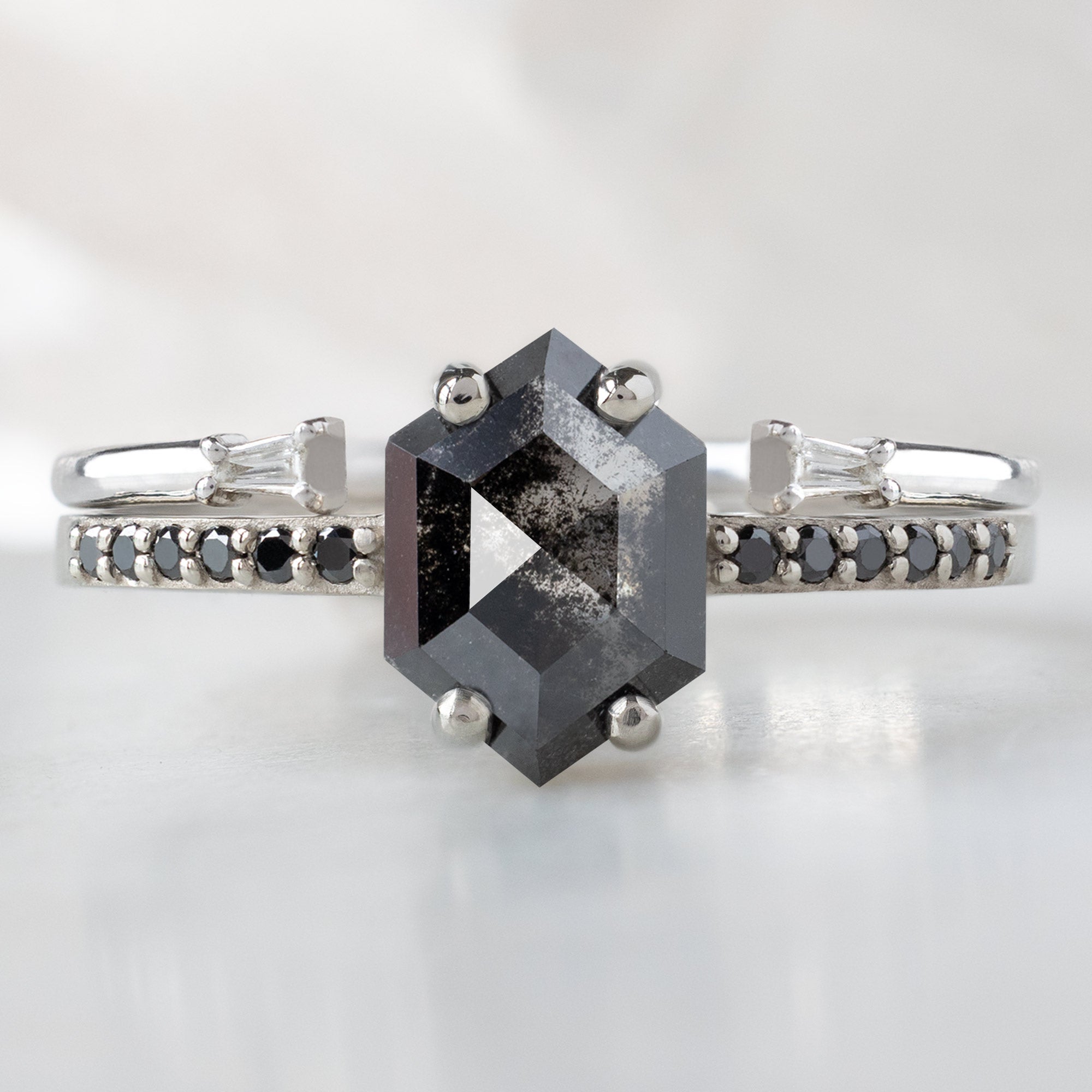 Alexis Russell  Engagement Rings The Willow Ring | Build Your Own Hexagon Salt and Pepper Diamond Engagement Ring