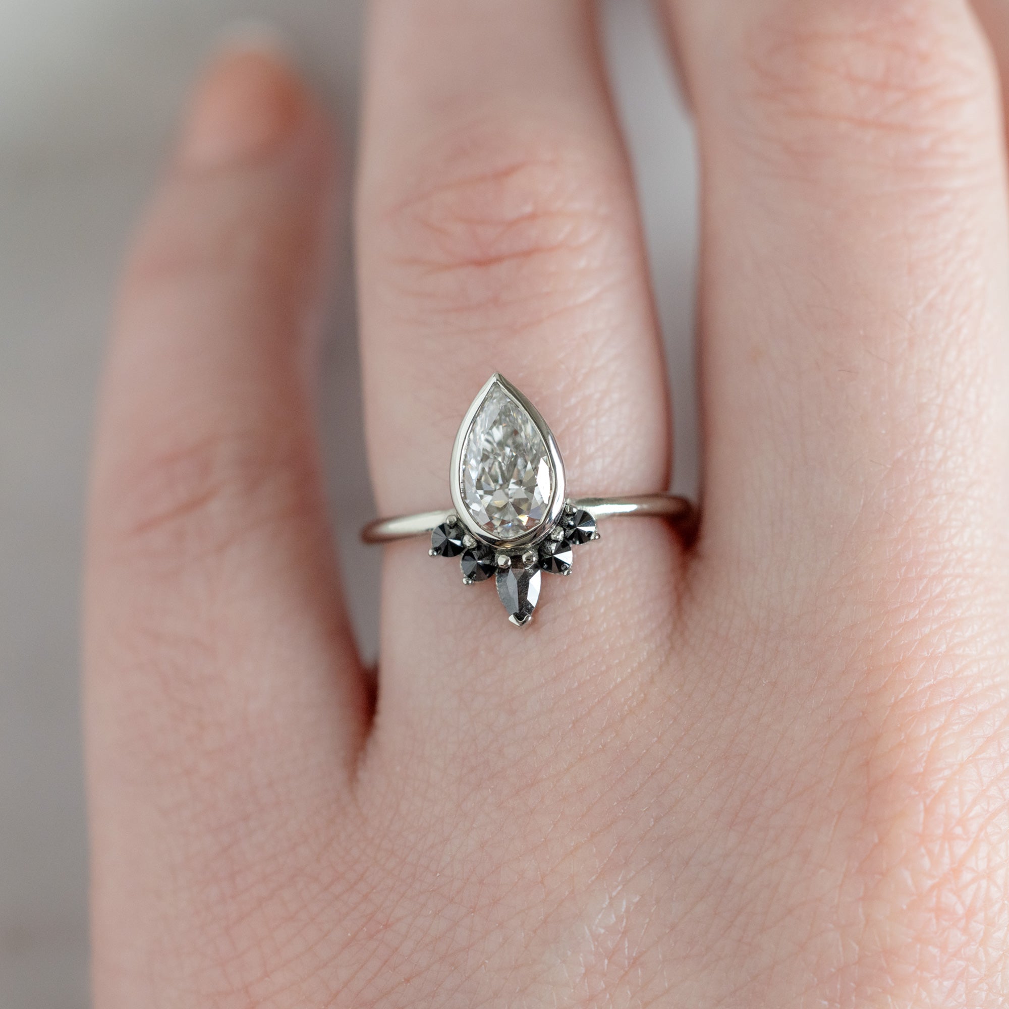 Alexis Russell  Engagement Rings The Aster Ring | 1.22ct Lab Grown Pear White Diamond in 14K White Gold