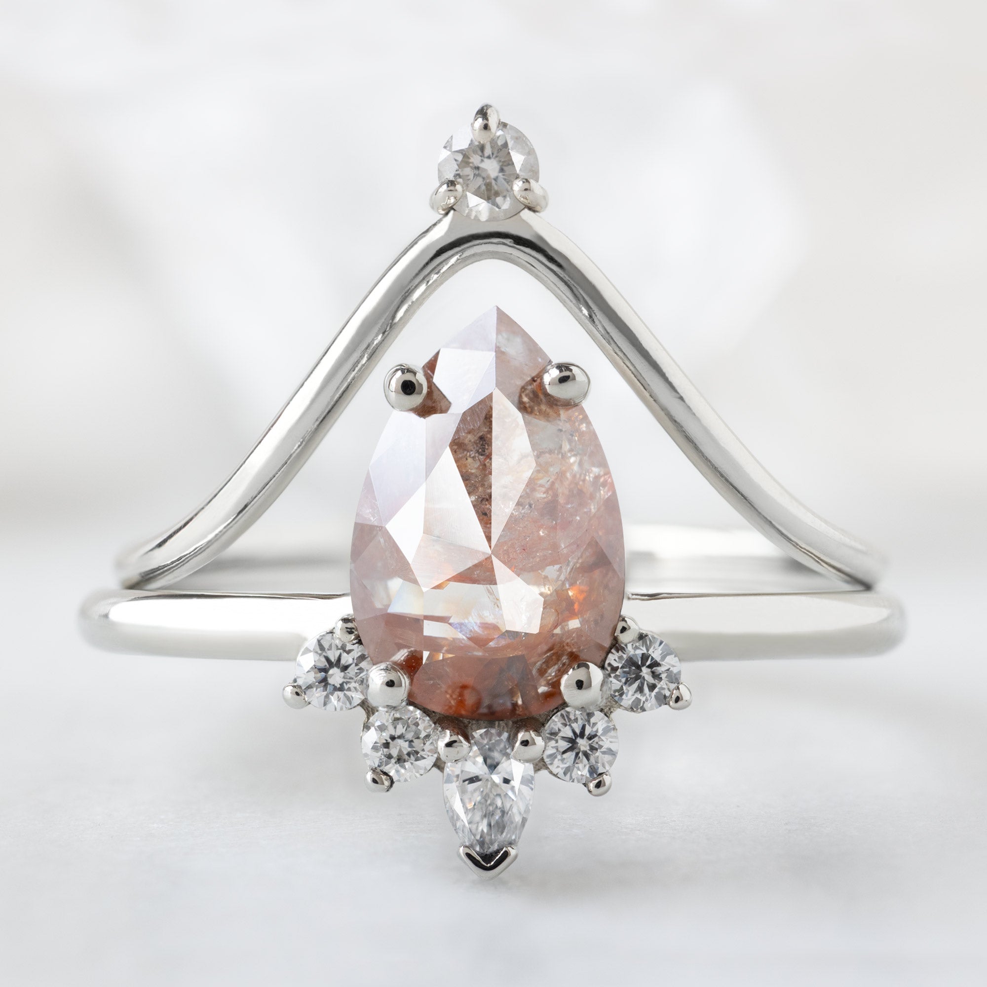 Alexis Russell  Engagement Rings The Aster Ring | 1.15ct Pear Red Diamond in 14K White Gold