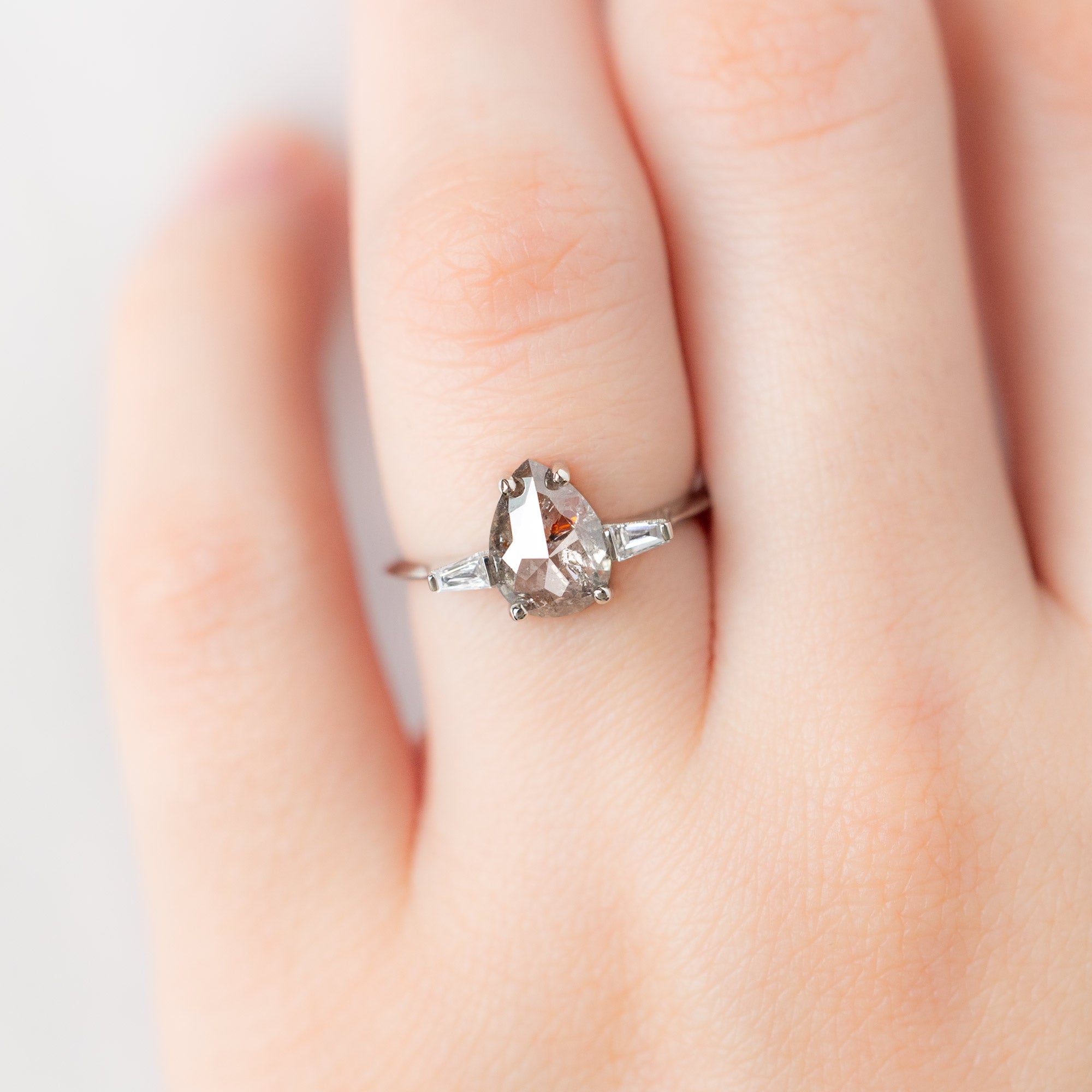 Alexis Russell  Engagement Rings The Ash Ring | 1.07ct Pear Red Diamond in 14K White Gold