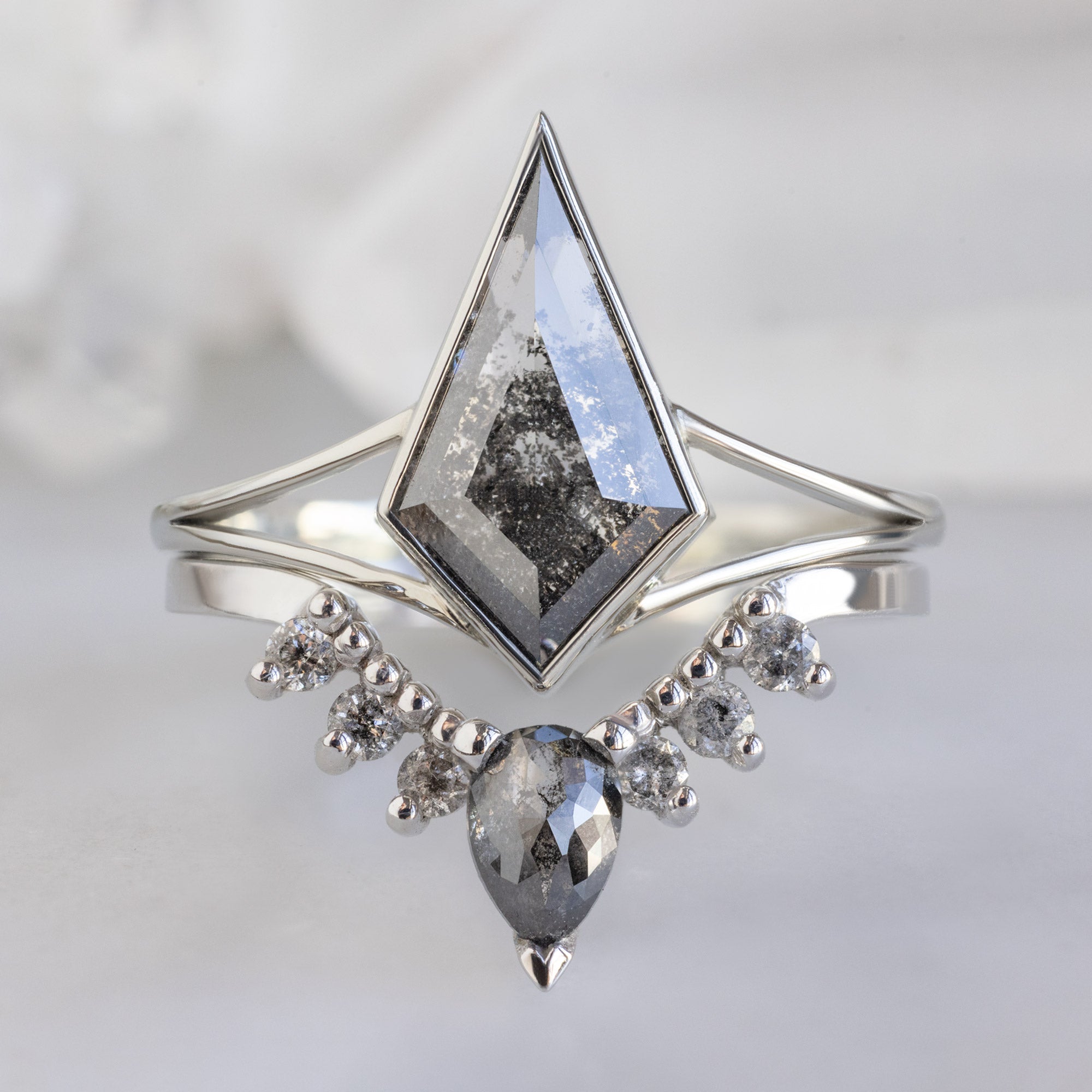 Alexis Russell  Engagement Rings The Magnolia Ring | 1.66ct Lab Grown Kite Salt and Pepper Diamond