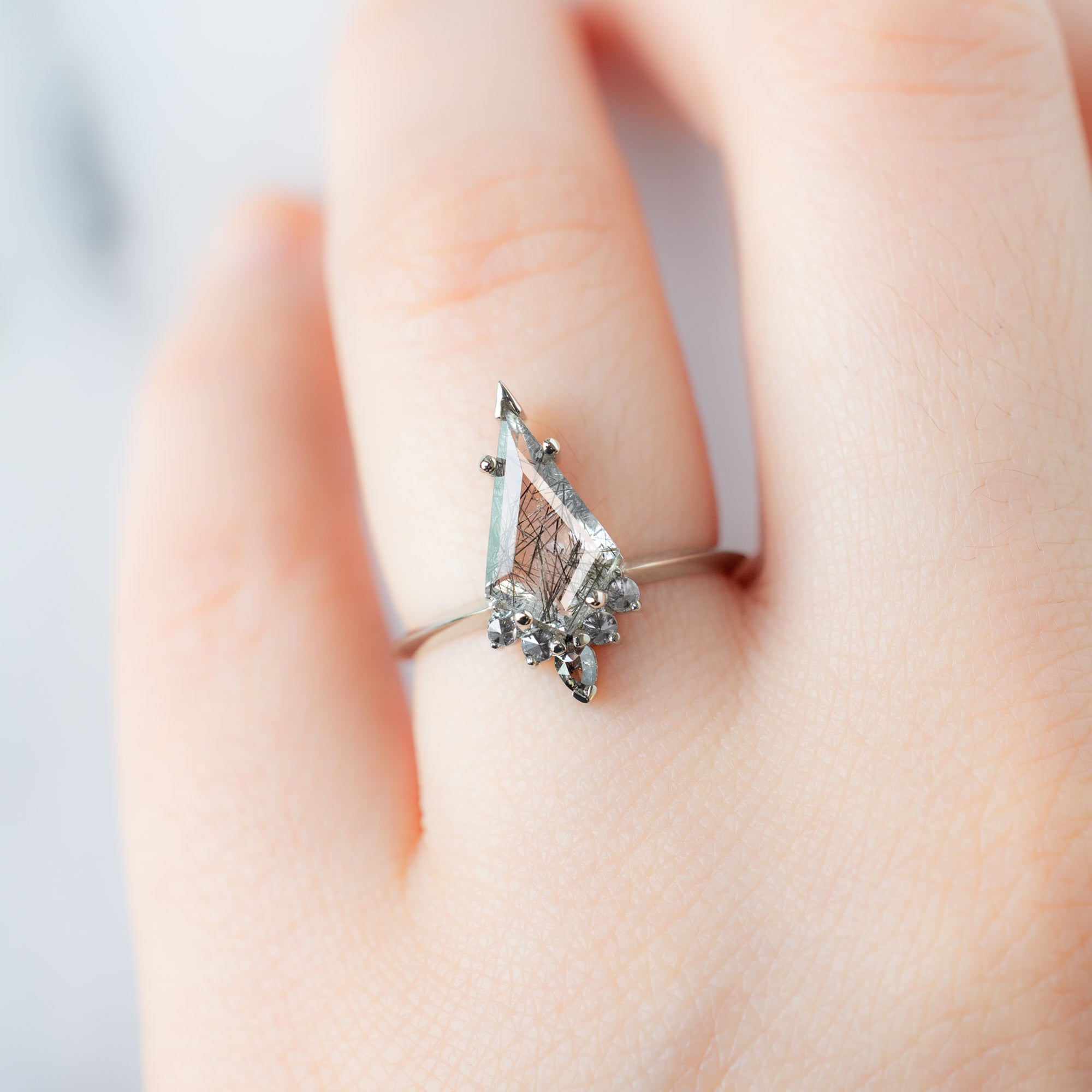 Alexis Russell  Engagement Rings The Aster Ring | 1.25ct Kite Tourmaline in Quartz in 14K White Gold