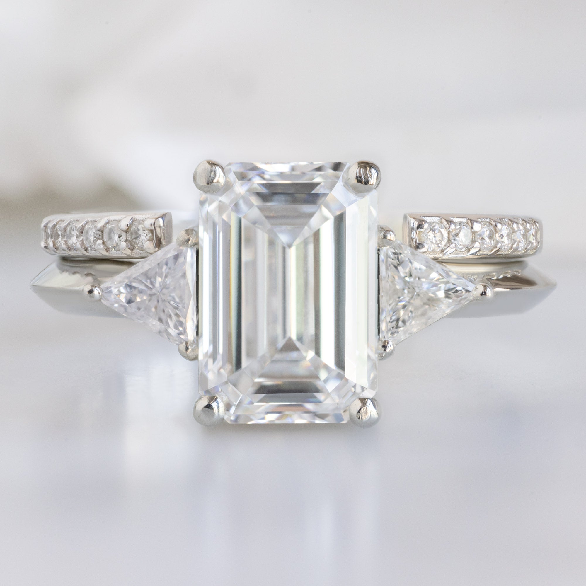 Alexis Russell  Engagement Rings The Jade Ring | 1.83ct Lab Grown Emerald Cut White Diamond in 14K White Gold