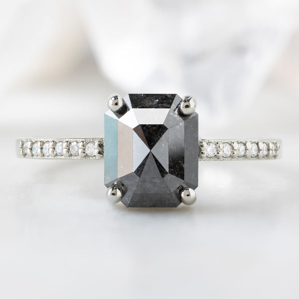 Alexis Russell  Engagement Rings The Willow Ring | Build Your Own Emerald Cut Black Diamond Engagement Ring