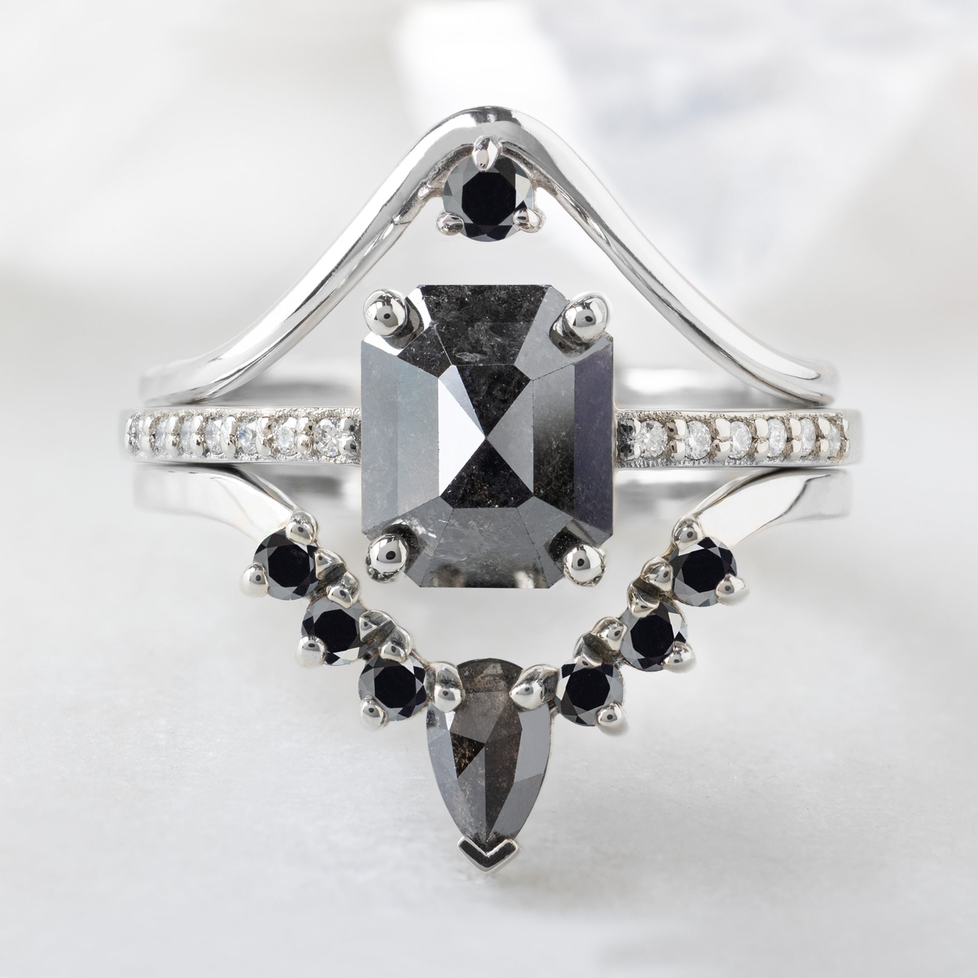 Alexis Russell  Engagement Rings The Willow Ring | Build Your Own Emerald Cut Black Diamond Engagement Ring