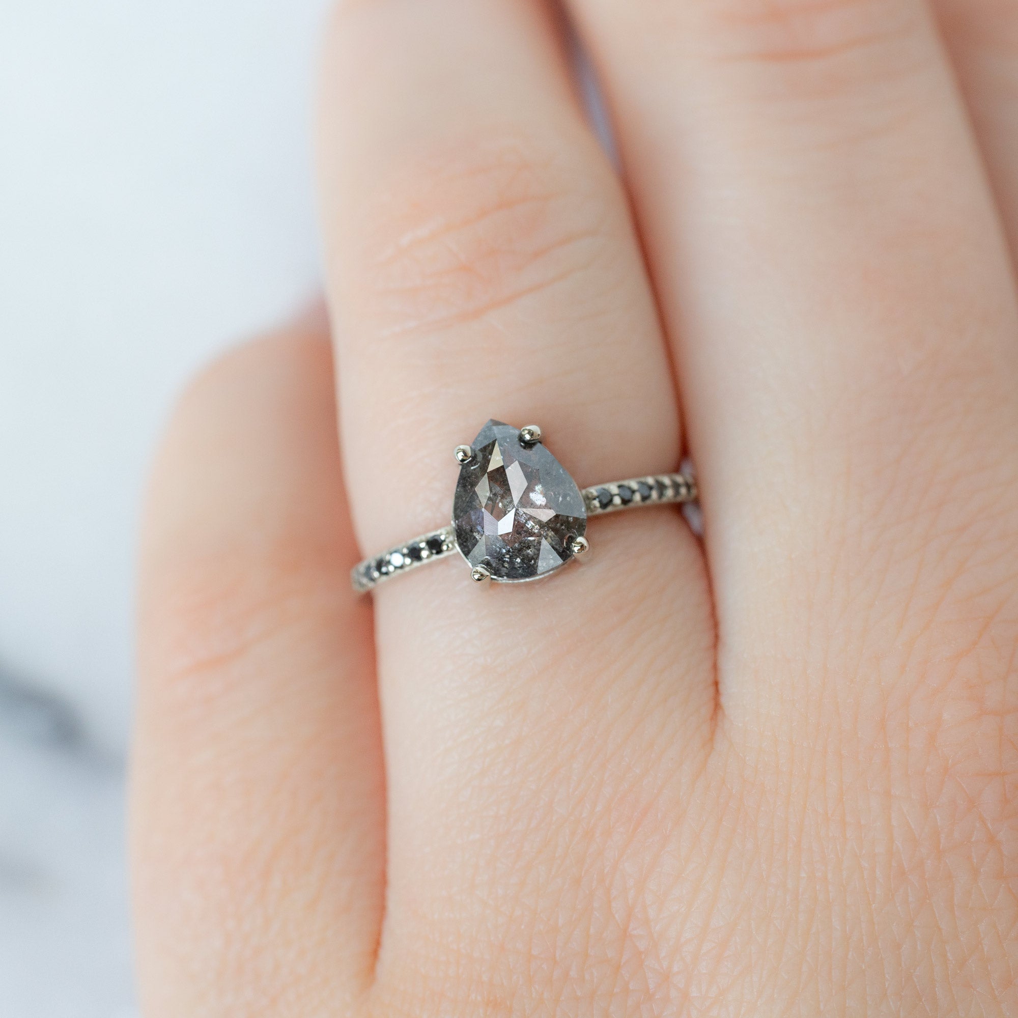 Alexis Russell  Engagement Rings The Willow Ring | Build Your Own Pear Salt and Pepper Diamond Engagement Ring