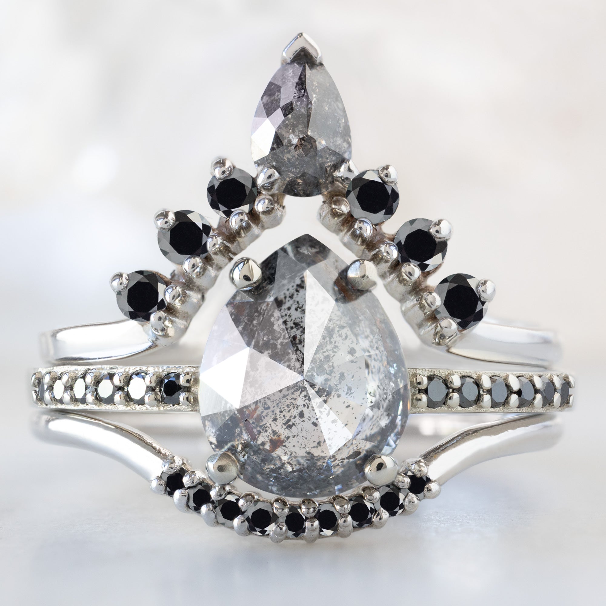 Alexis Russell  Engagement Rings The Willow Ring | Build Your Own Pear Salt and Pepper Diamond Engagement Ring
