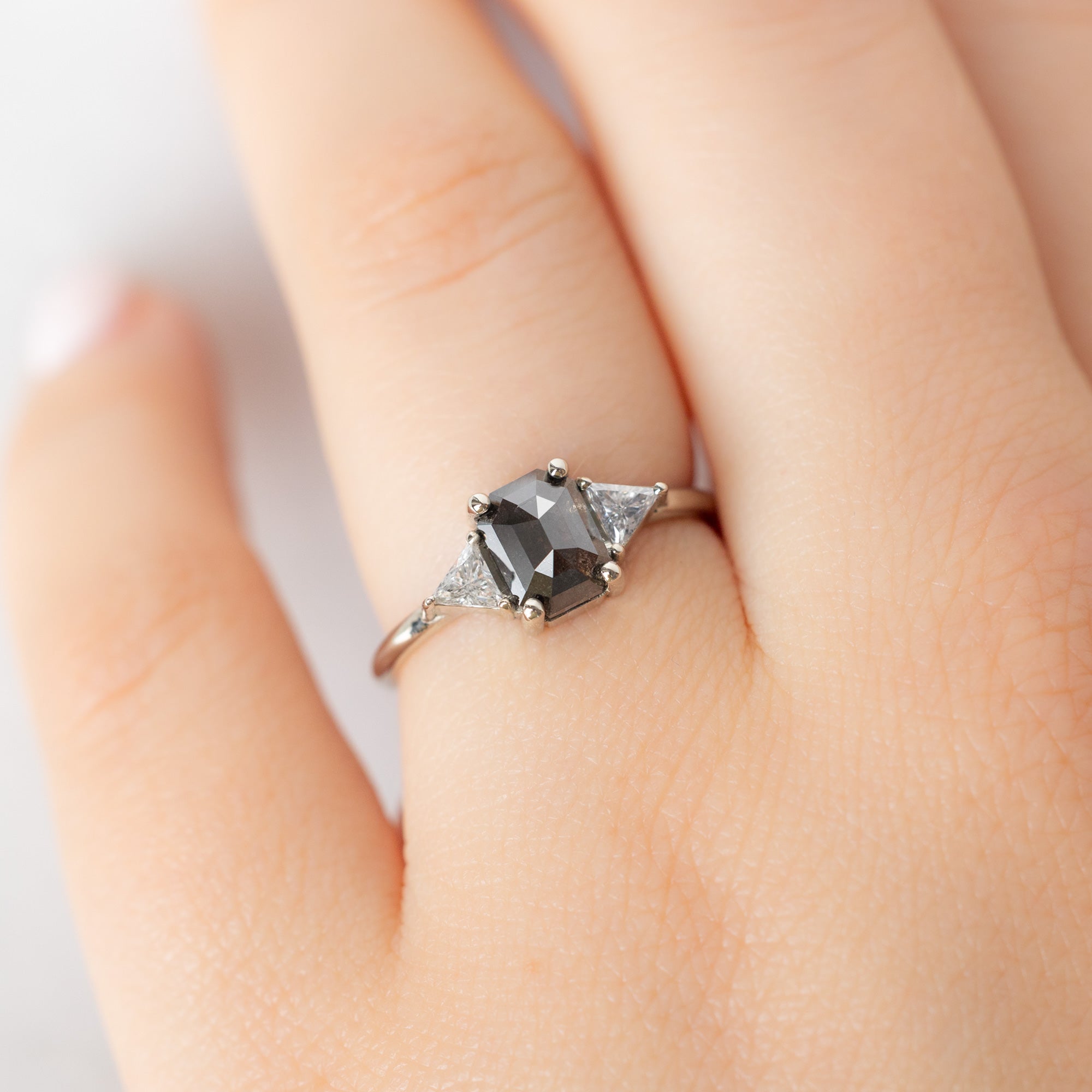 Alexis Russell  Engagement Rings The Jade Ring | Build Your Own Emerald Cut Black Diamond Engagement Ring