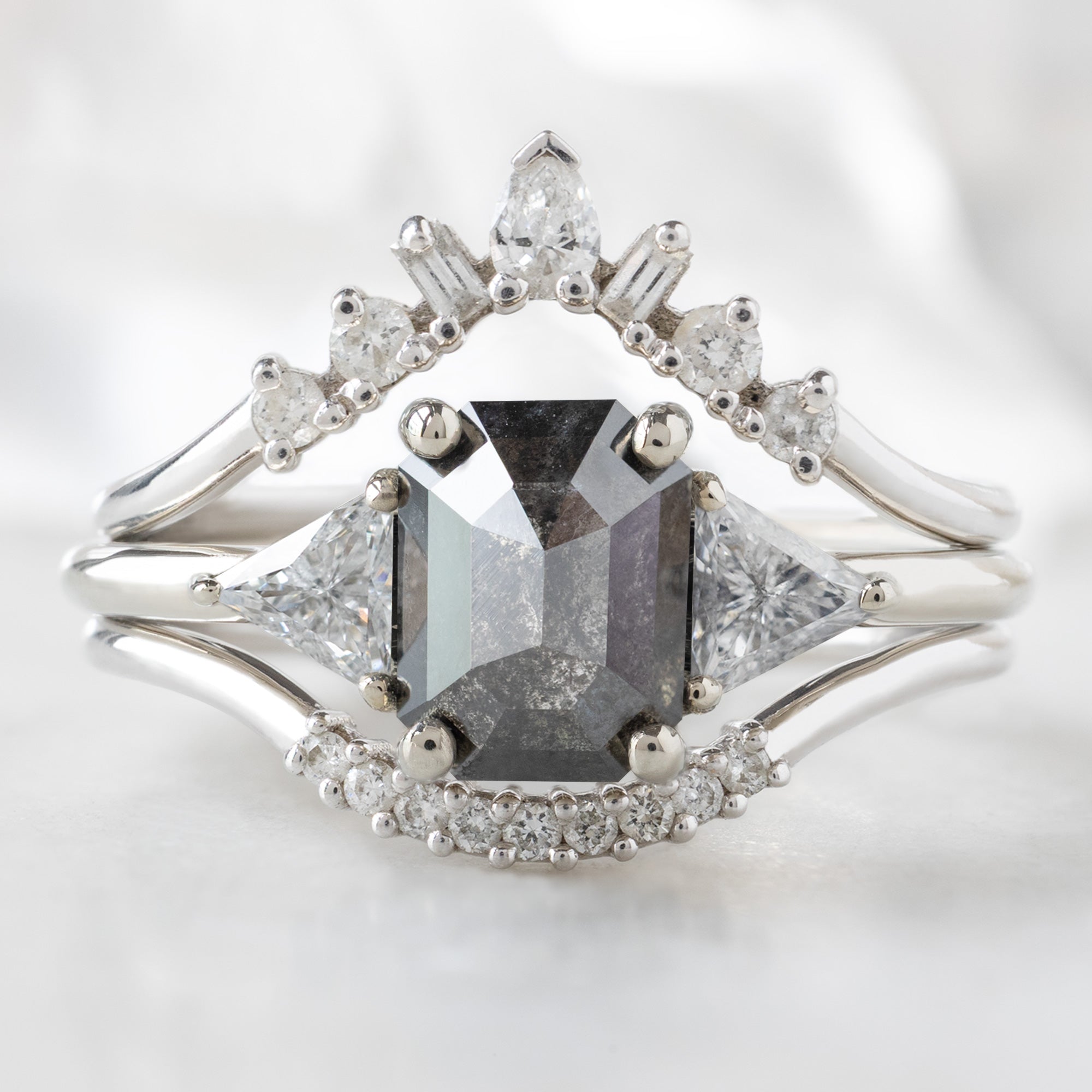 Alexis Russell  Engagement Rings The Jade Ring | Build Your Own Emerald Cut Black Diamond Engagement Ring