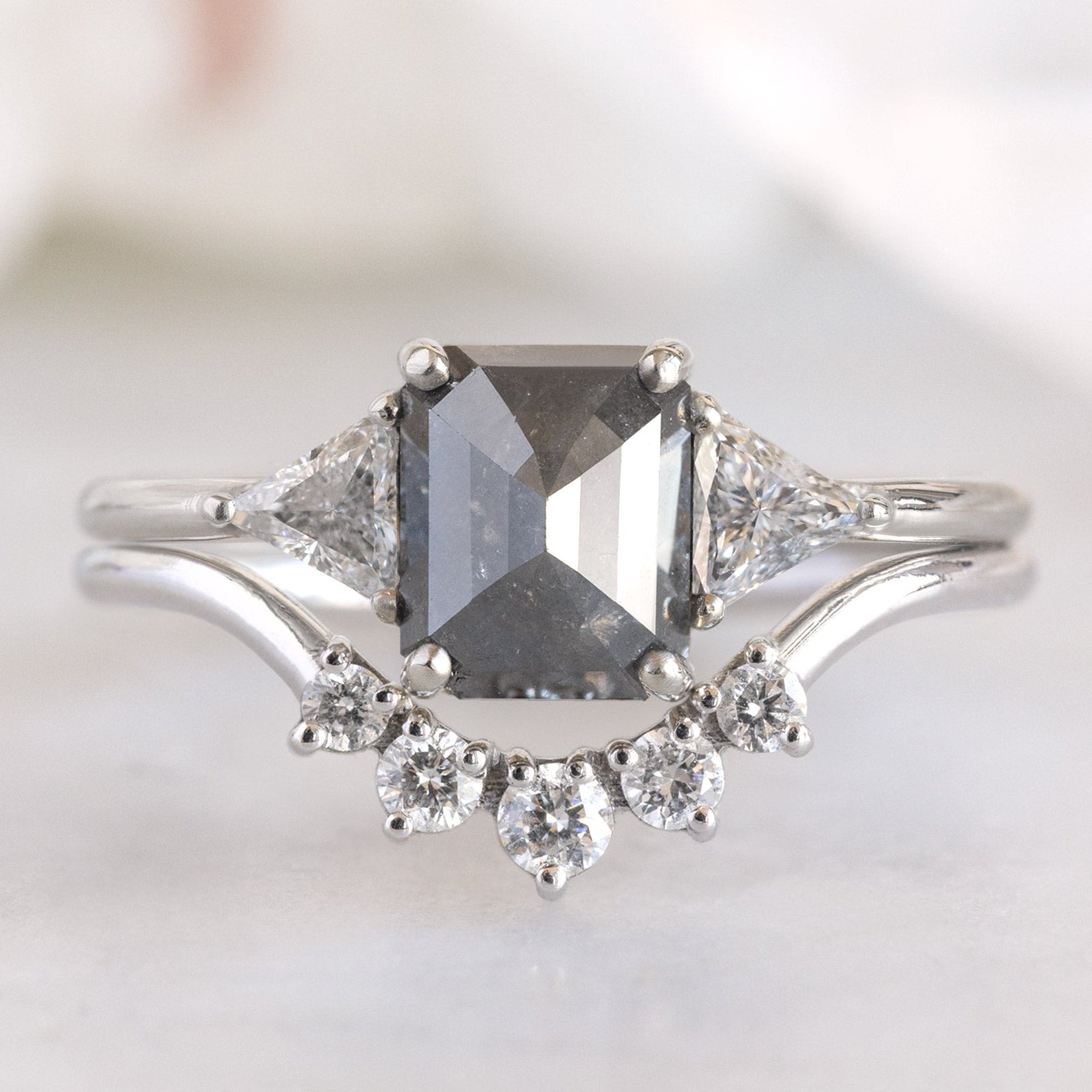 Alexis Russell  Engagement Rings The Jade Ring | Build Your Own Emerald Cut Black Diamond Engagement Ring