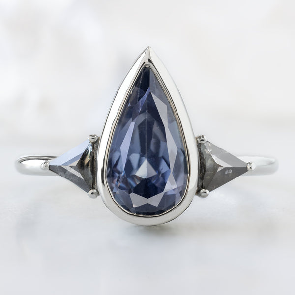 Alexis Russell  Engagement Rings The Jade Ring | 2.32ct Pear Blue Violet Sapphire in 14K White Gold