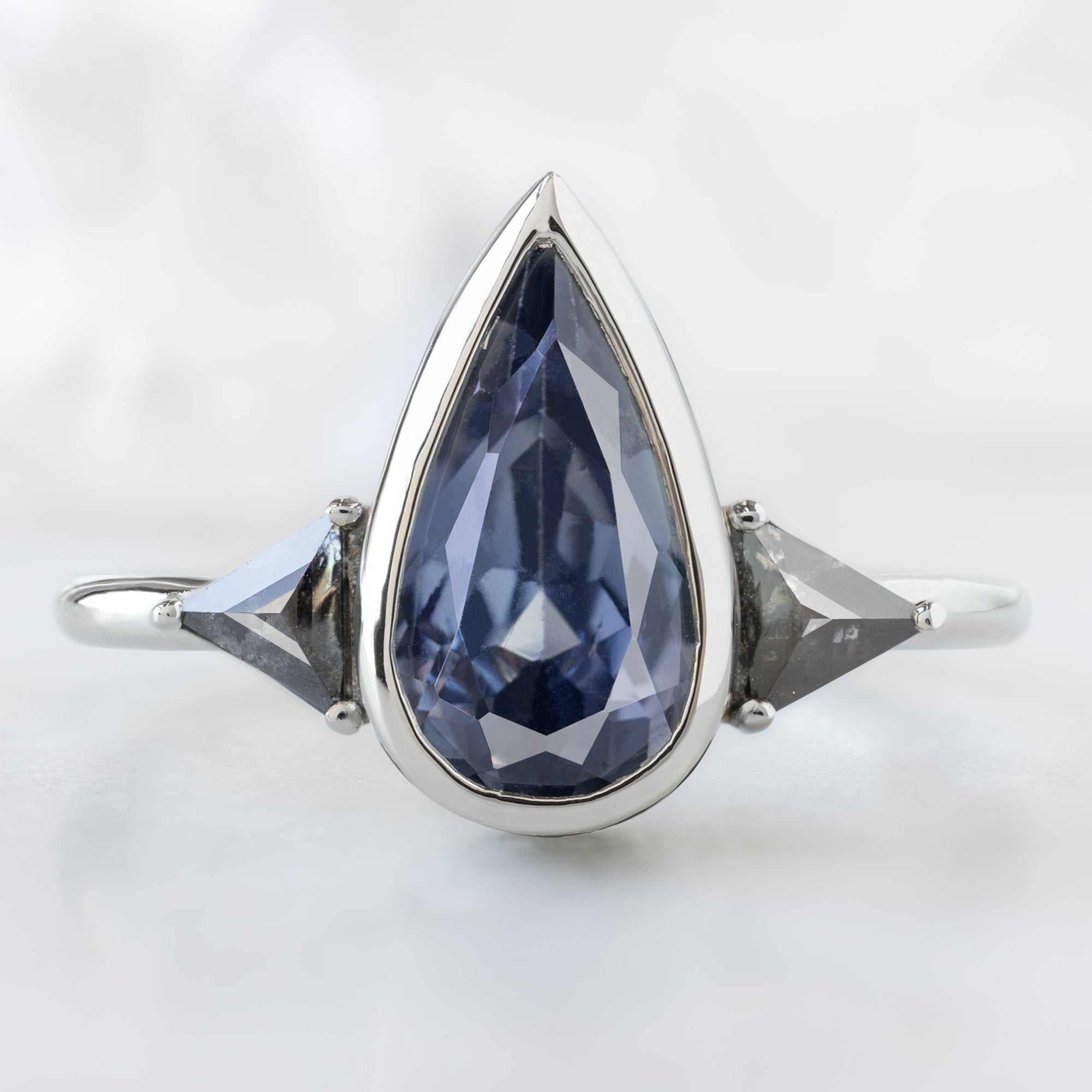 Alexis Russell  Engagement Rings The Jade Ring | 2.32ct Pear Blue Violet Sapphire in 14K White Gold