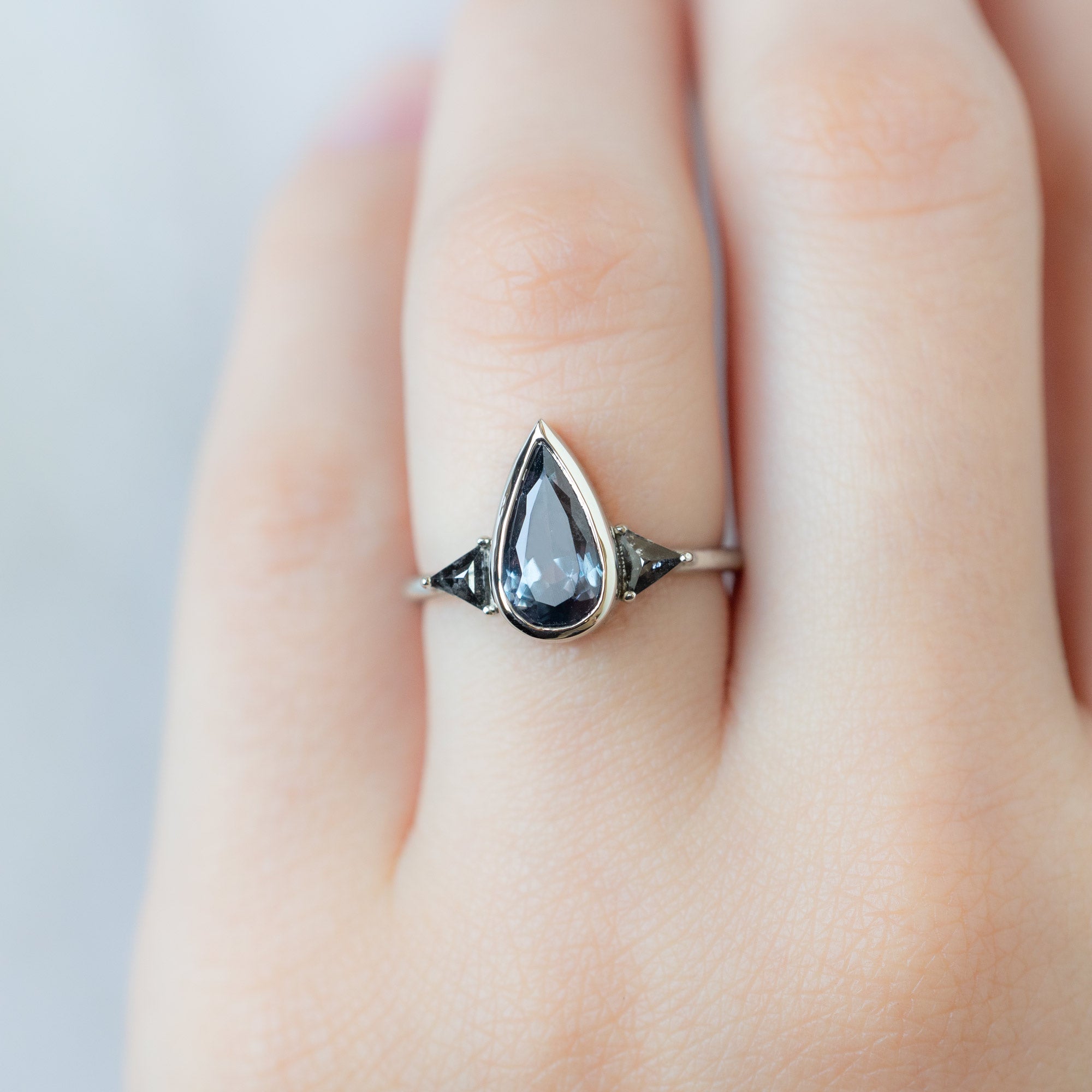 Alexis Russell  Engagement Rings The Jade Ring | 2.32ct Pear Blue Violet Sapphire in 14K White Gold