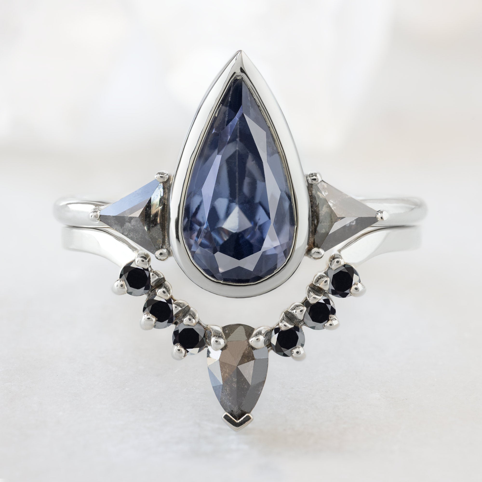 Alexis Russell  Engagement Rings The Jade Ring | 2.32ct Pear Blue Violet Sapphire in 14K White Gold