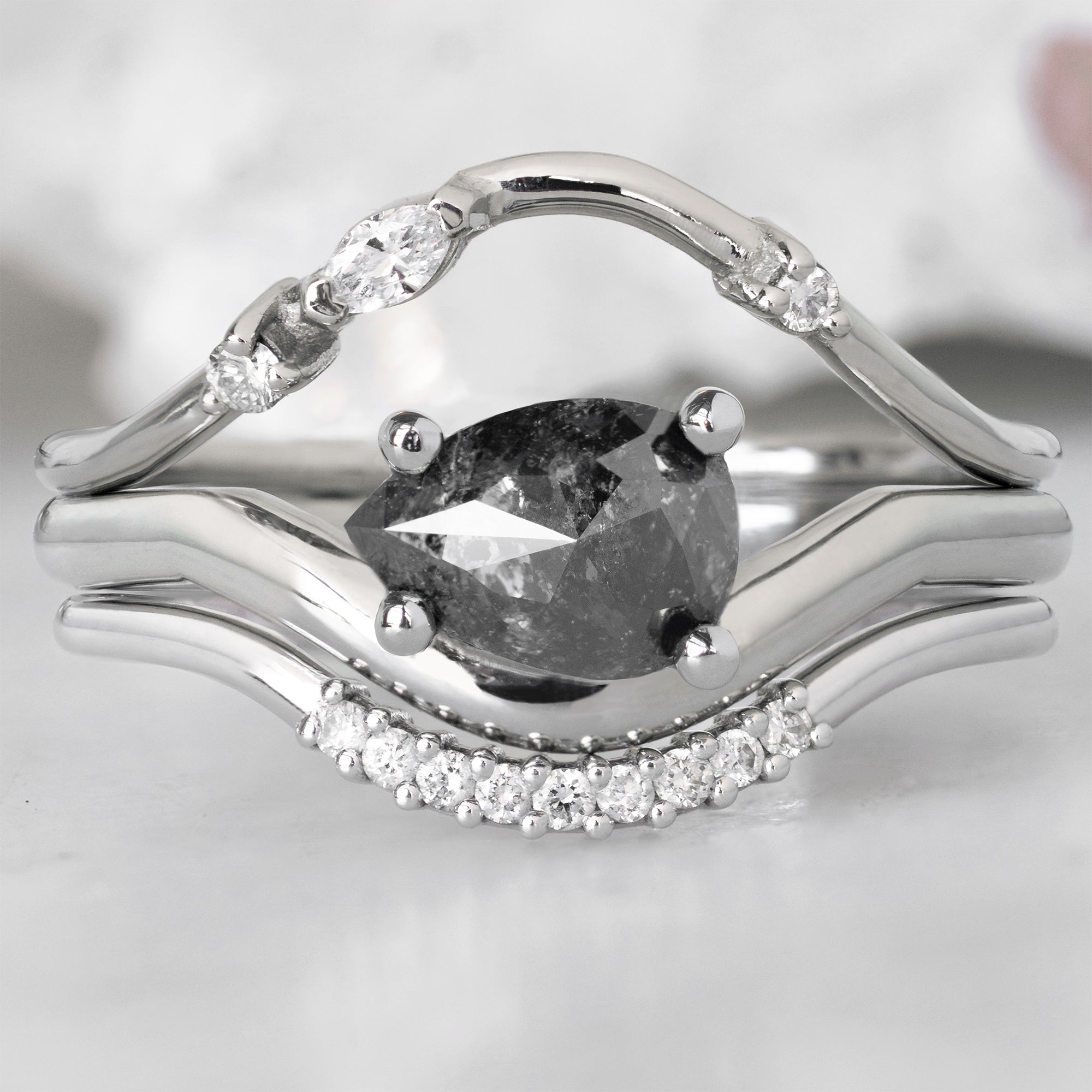 buy:asymmetrical-marquise-diamond-arc-stacking-band-in-14k-yellow-gold,the-wave-ring-with-a-98ct-pear-black-diamond-in-14k-white-gold,white-diamond-pave-arc-stacking-band-14k-or-18k-yellow-gold