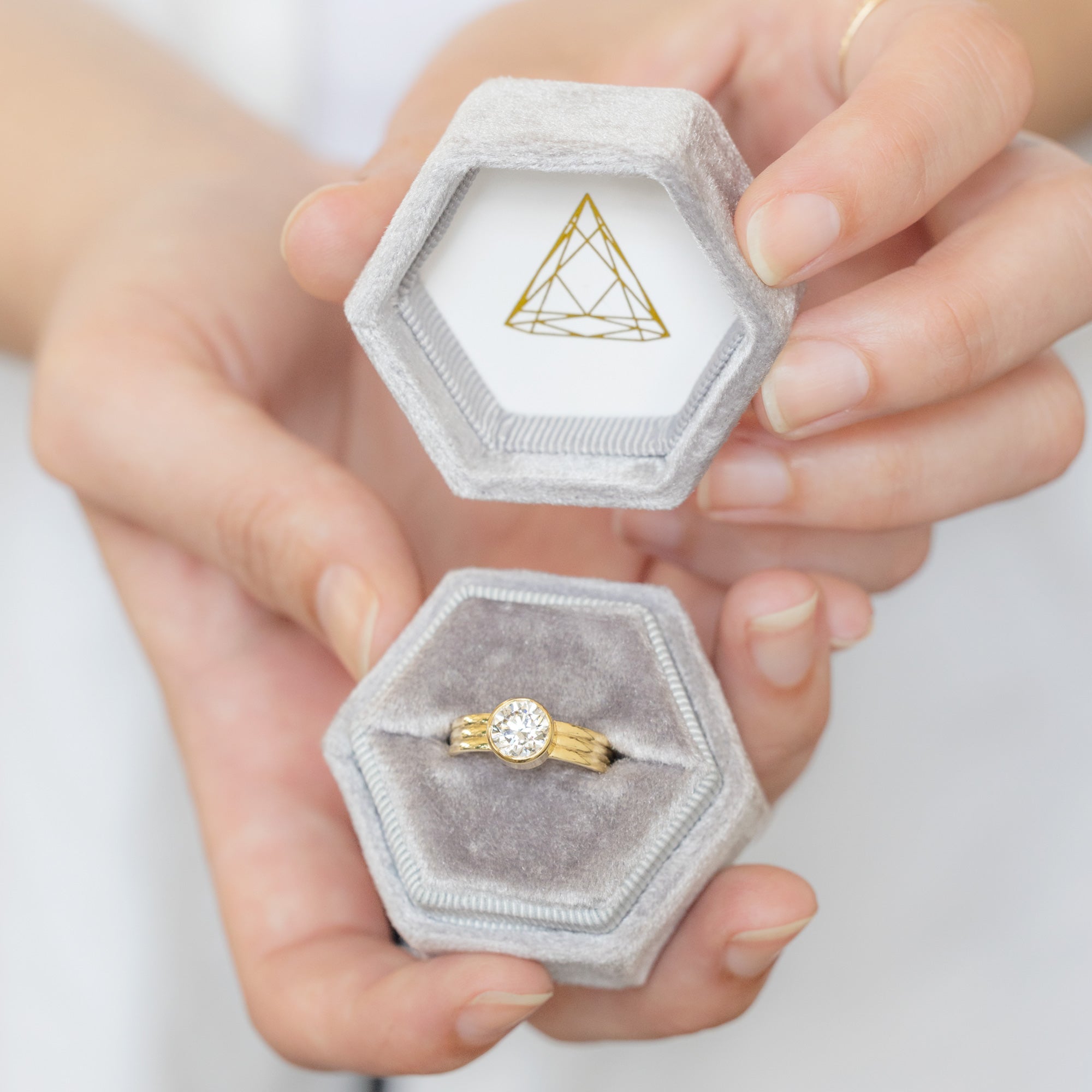 Alexis Russell Engagement Rings The Stratum Ring | 1.35ct Lab Grown Round White Diamond in 18K Yellow Gold