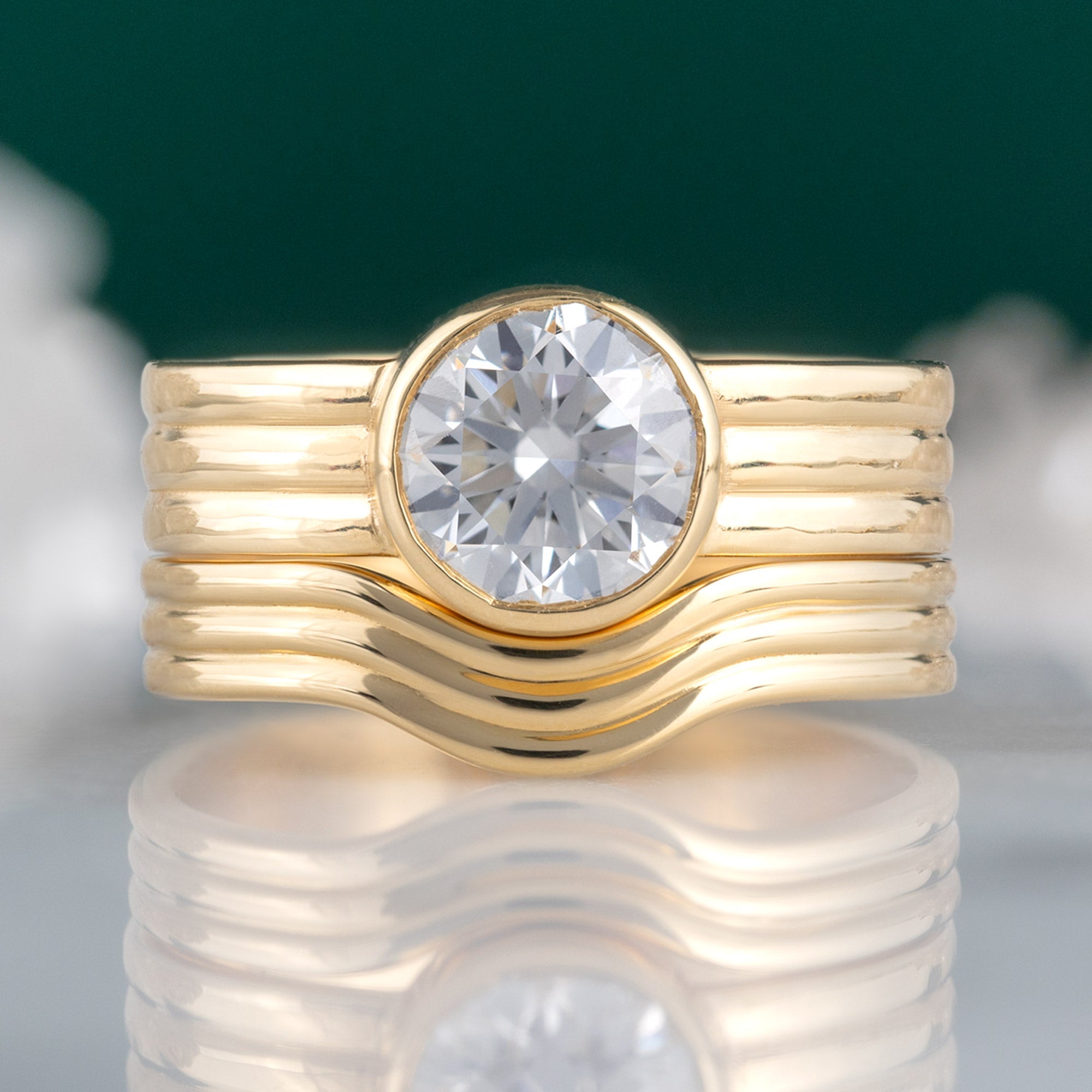 Alexis Russell Engagement Rings The Stratum Ring | 1.35ct Lab Grown Round White Diamond in 18K Yellow Gold