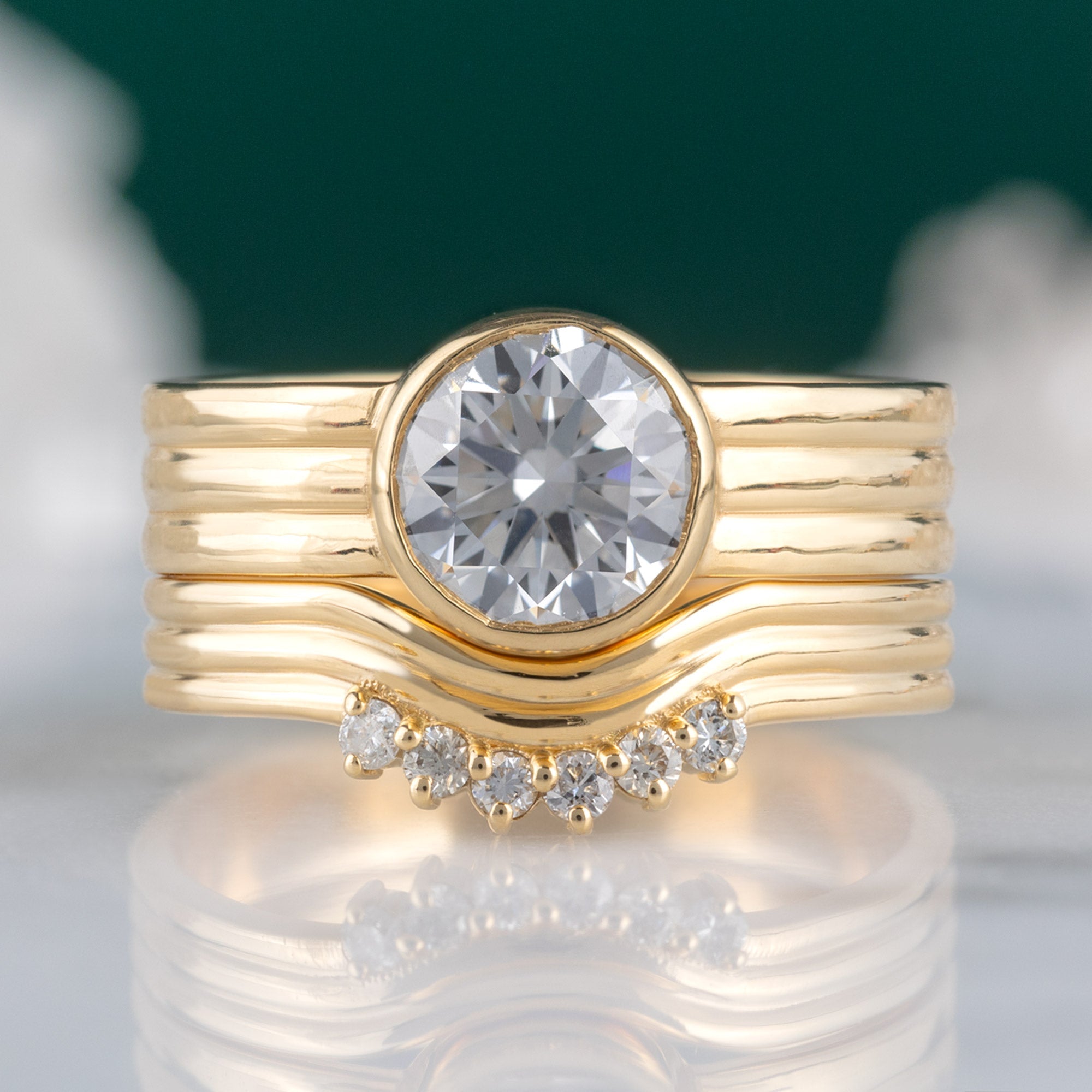 Alexis Russell Engagement Rings The Stratum Ring | 1.35ct Lab Grown Round White Diamond in 18K Yellow Gold