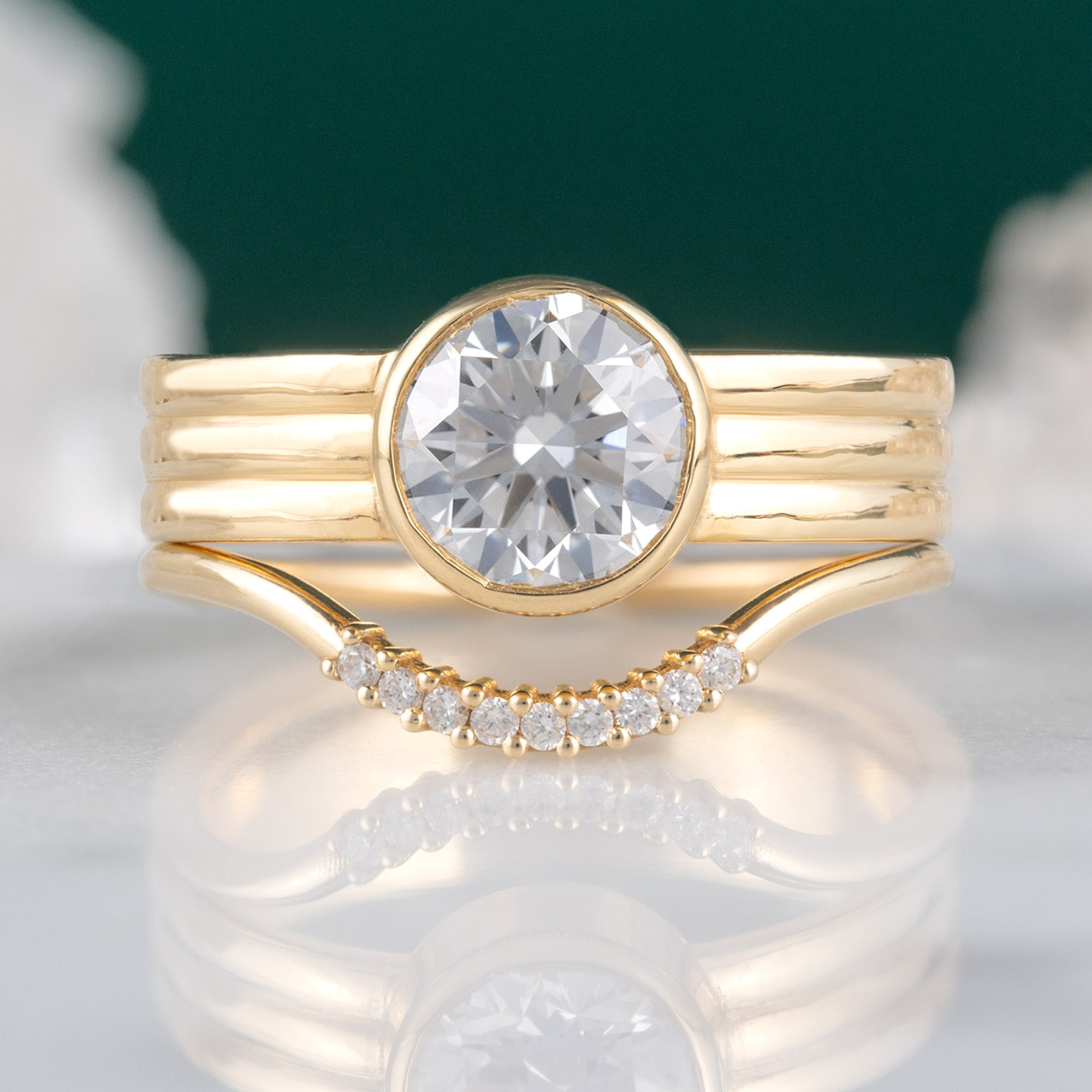 Alexis Russell Engagement Rings The Stratum Ring | 1.35ct Lab Grown Round White Diamond in 18K Yellow Gold