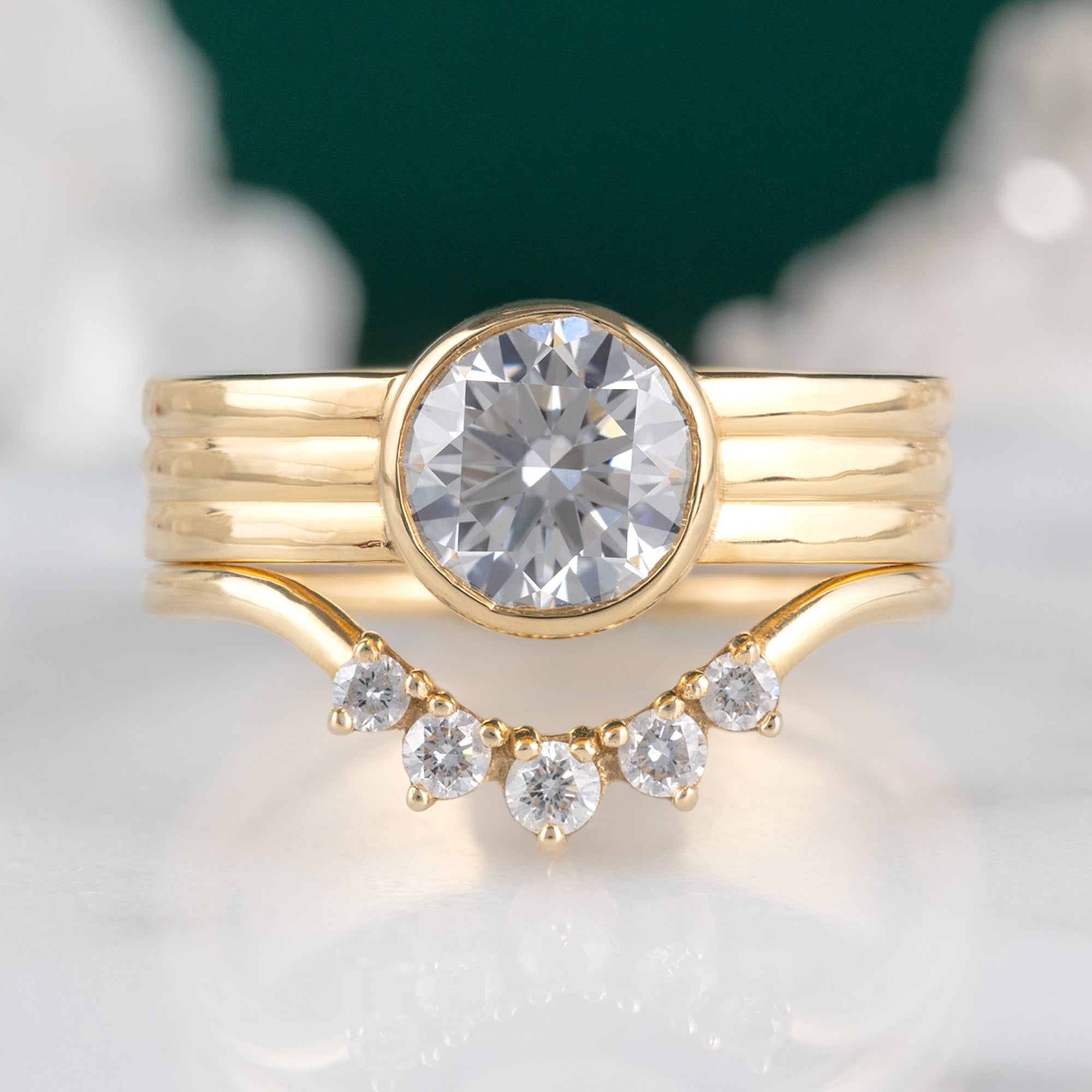 Alexis Russell Engagement Rings The Stratum Ring | 1.35ct Lab Grown Round White Diamond in 18K Yellow Gold