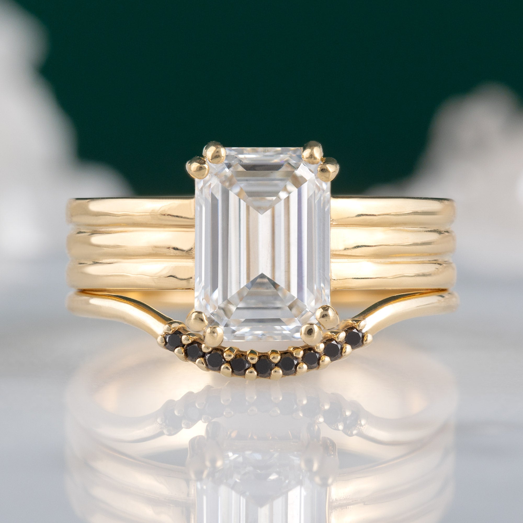 Alexis Russell Engagement Rings The Stratum Ring | 1.93ct Lab Grown Emerald White Diamond in 18K Yellow Gold