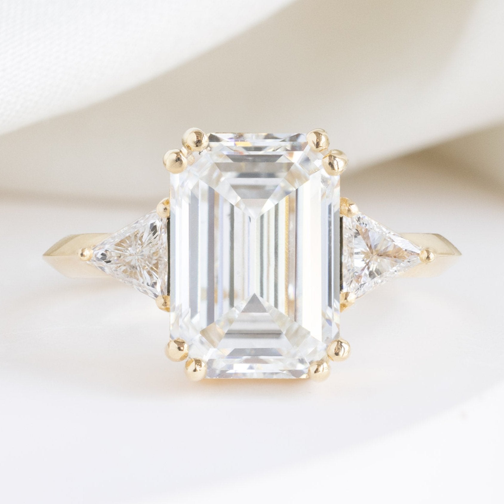 Alexis Russell Engagement Rings The Jade Luxe | 3.33ct Lab Grown Emerald Cut Diamond in 18K Yellow Gold