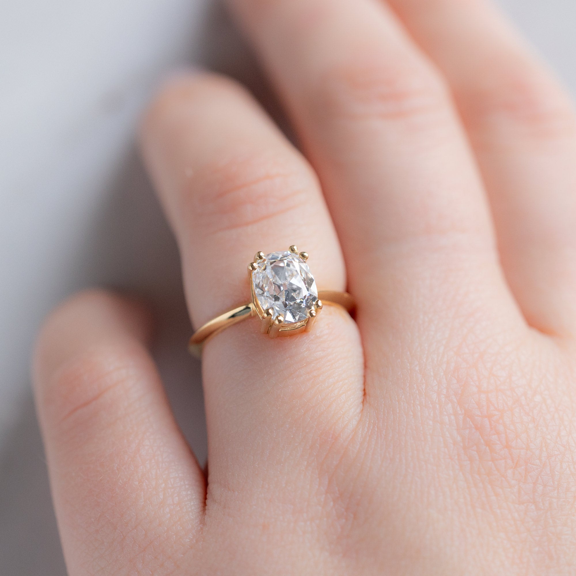 Alexis Russell Engagement Rings The Bryn Ring | 2.05ct Old Mine Cut Lab Grown Diamond in 18K Yellow Gold