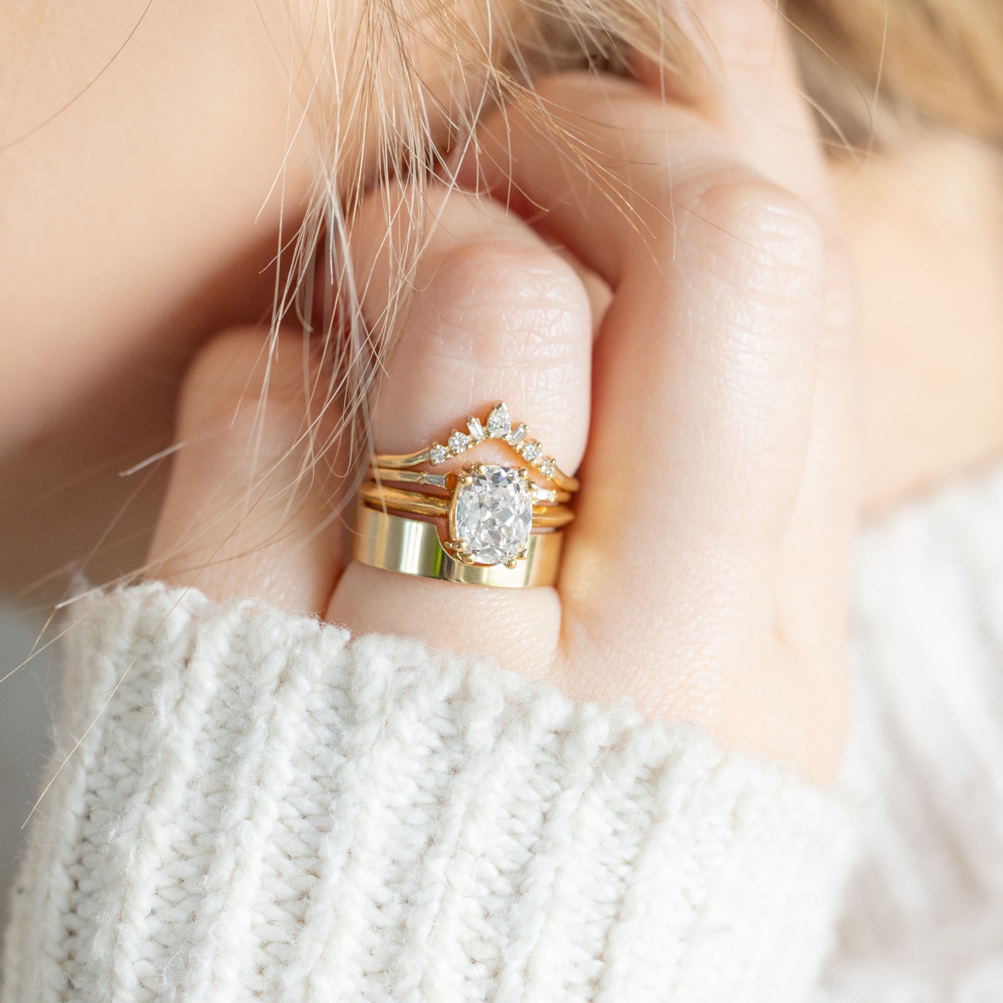 Alexis Russell Engagement Rings The Bryn Ring | 2.05ct Old Mine Cut Lab Grown Diamond in 18K Yellow Gold