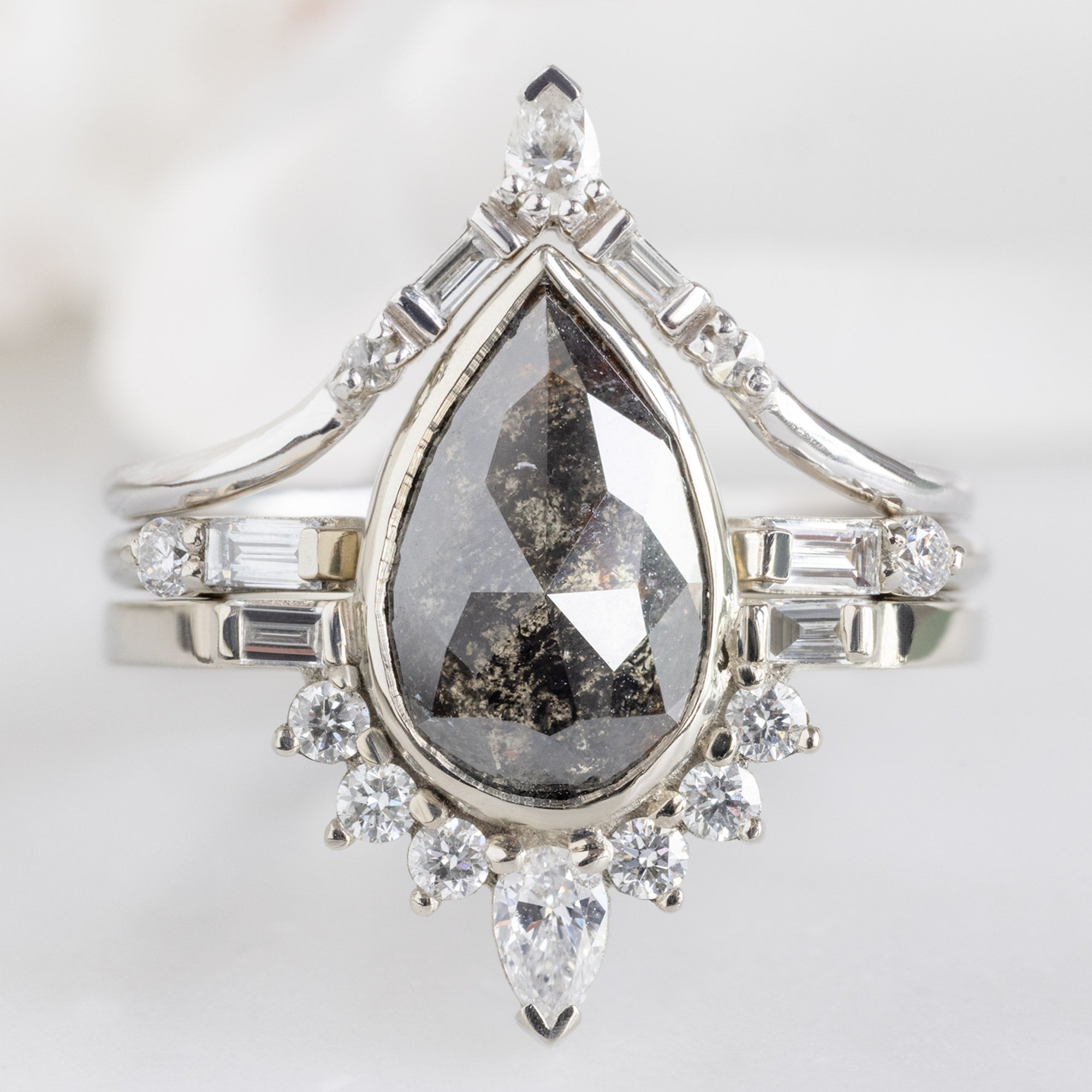 Alexis Russell Engagement Rings The Posy Luxe | 2ct Rose Cut Black Diamond in 18K White Gold