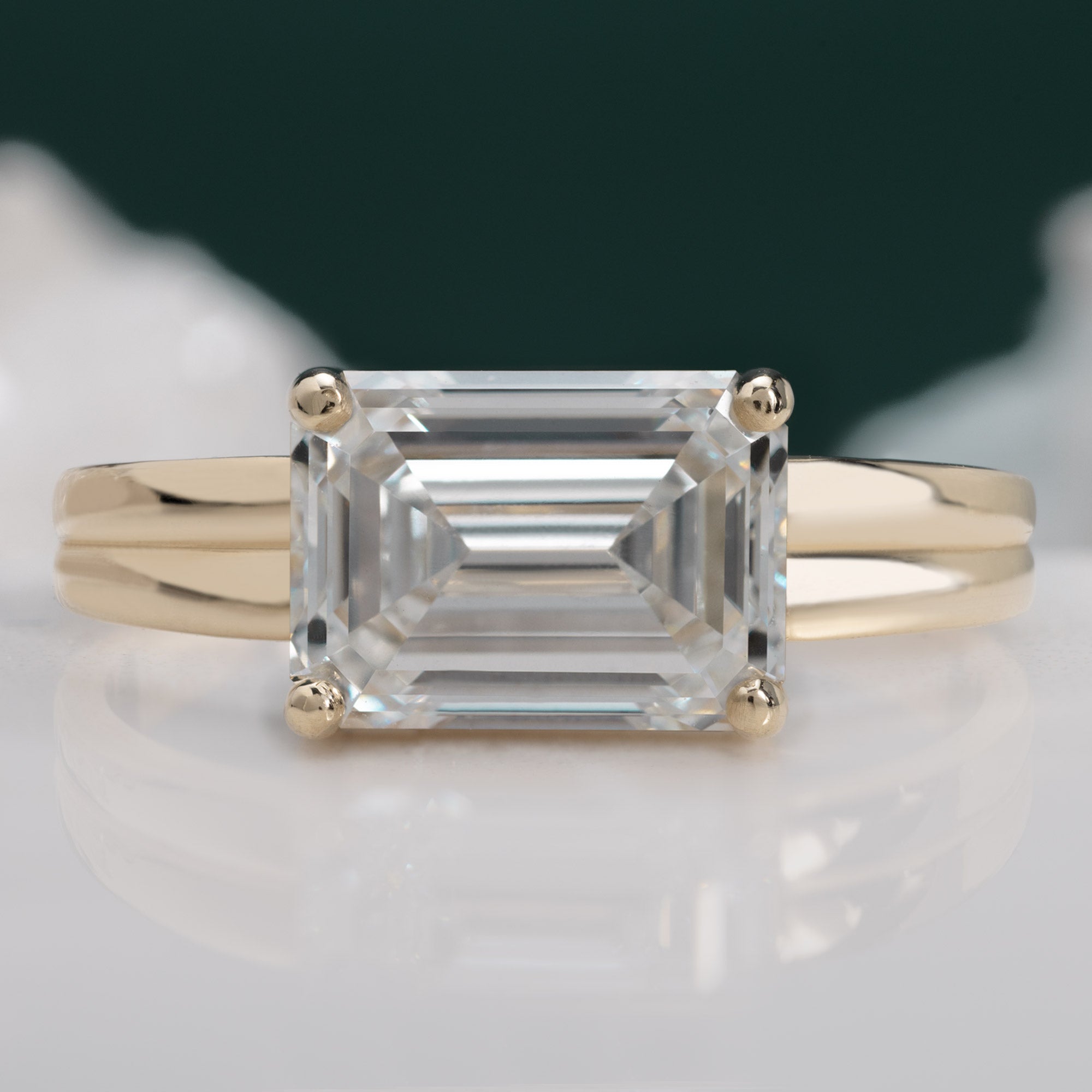 Alexis Russell  Engagement Rings The Stratum Ring | 1.96ct Emerald Cut Lab Grown White Diamond in 14K Yellow Gold
