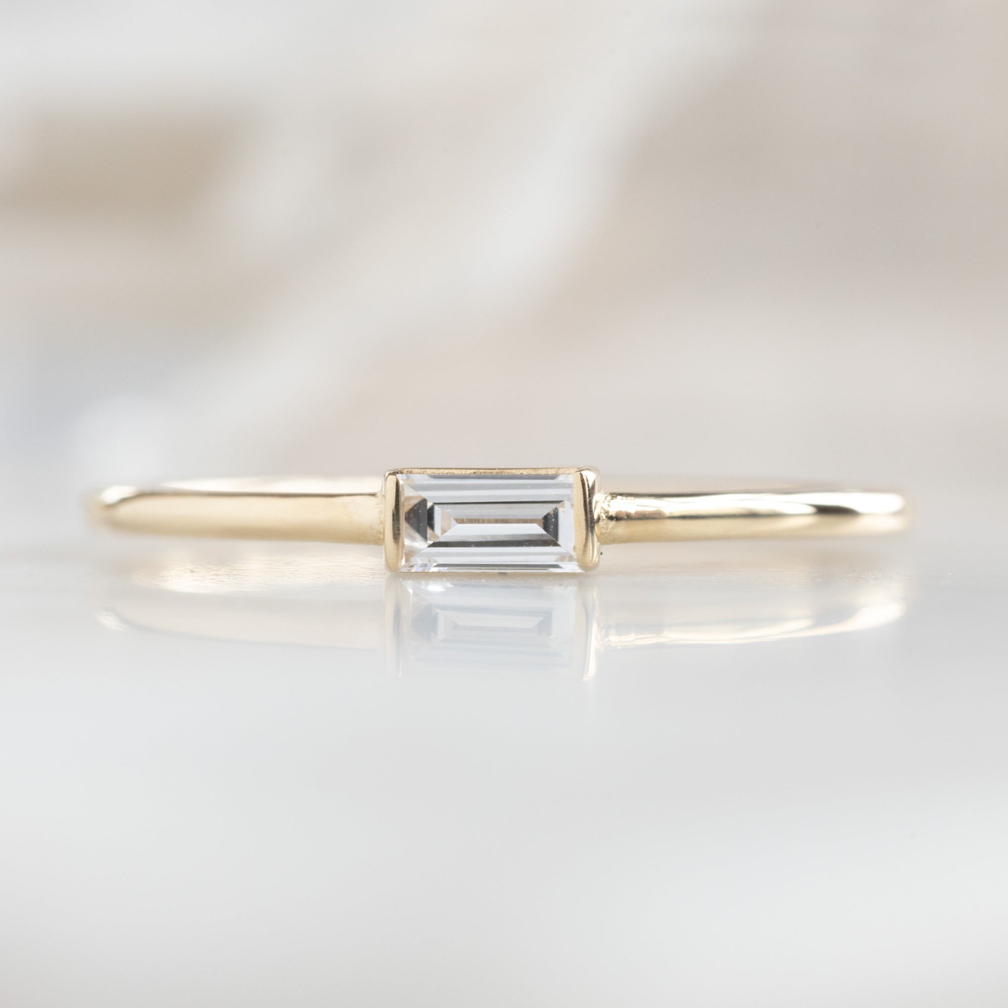 Alexis Russell Rings The Baguette White Diamond Line Ring | Yellow, Rose or White Gold