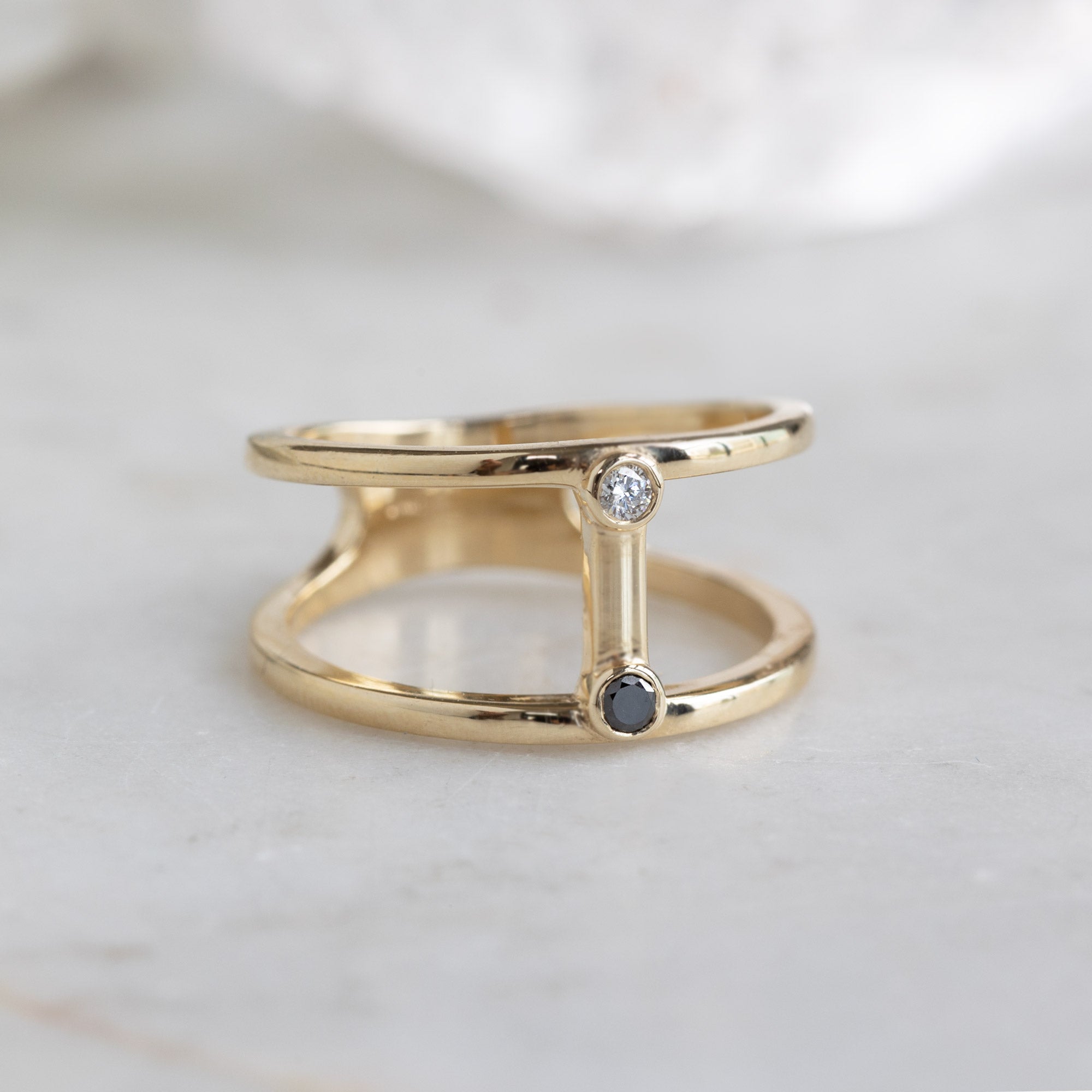 Alexis Russell Rings The Duality Diamond Cage Ring | Yellow, Rose or White Gold