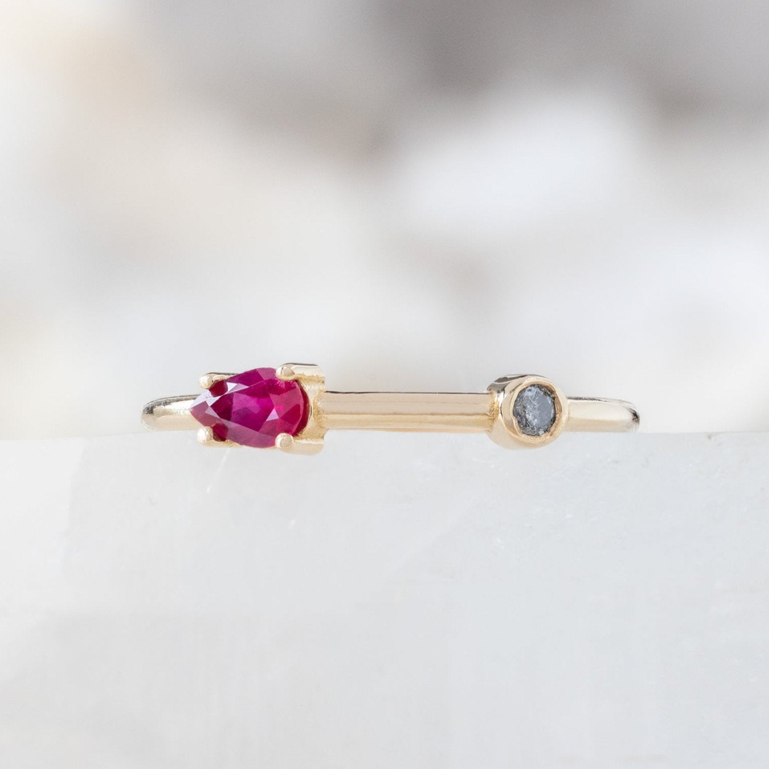 Alexis Russell Rings The Ruby + Diamond Horizon Ring | Yellow Gold