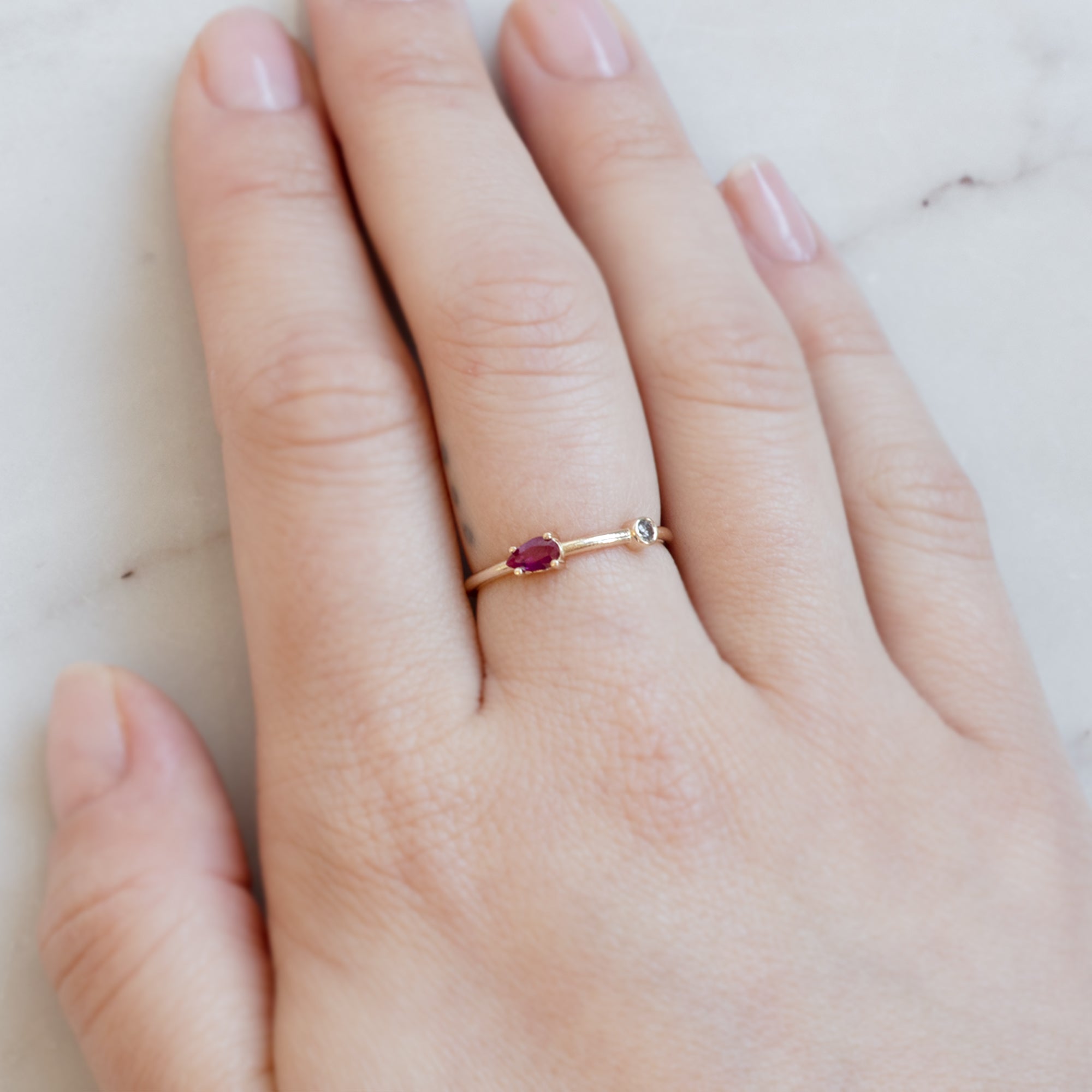 Alexis Russell Rings The Ruby + Diamond Horizon Ring | Yellow Gold