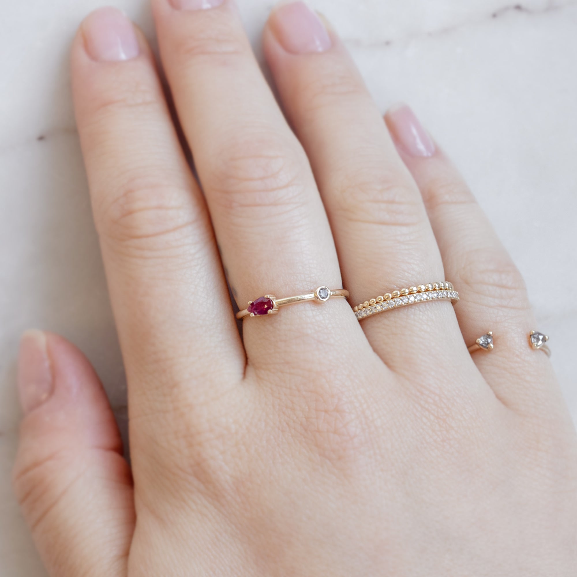 Alexis Russell Rings The Ruby + Diamond Horizon Ring | Yellow Gold