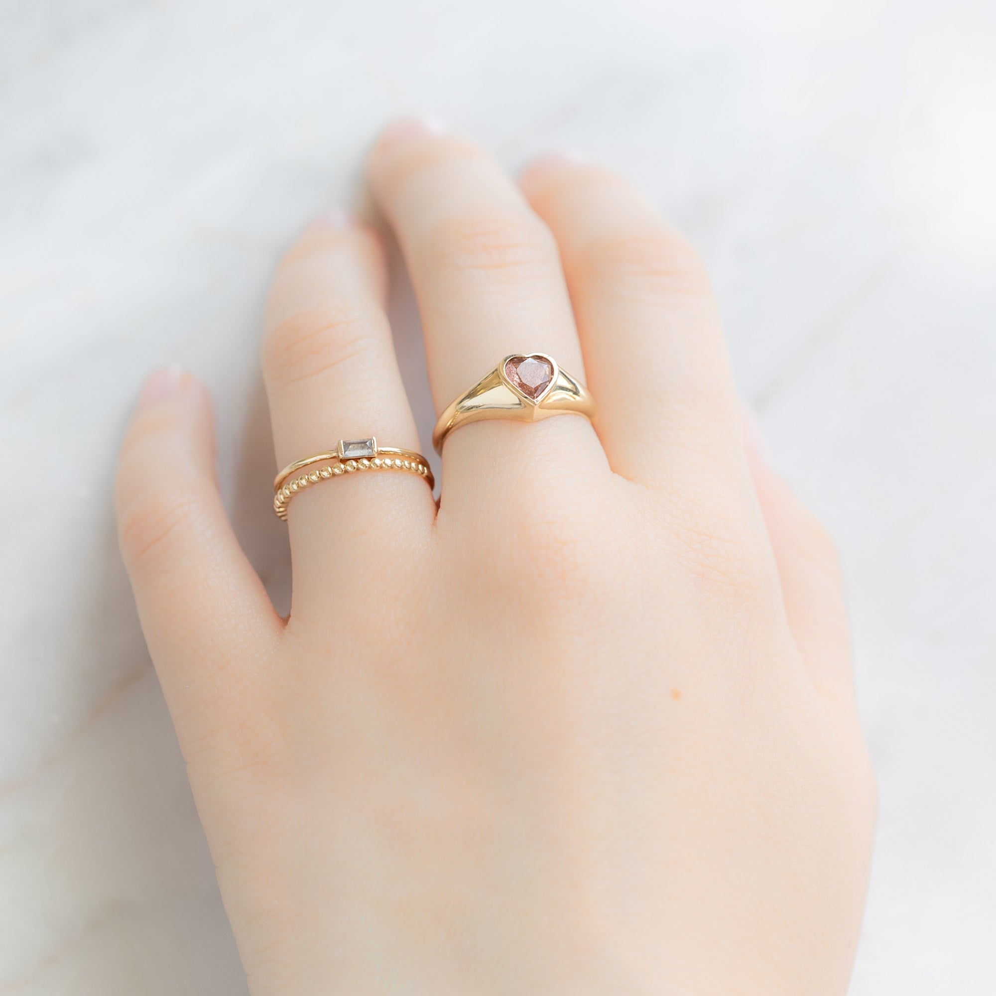 Alexis Russell Rings The Sweetheart Sunstone Signet Ring | Yellow Gold