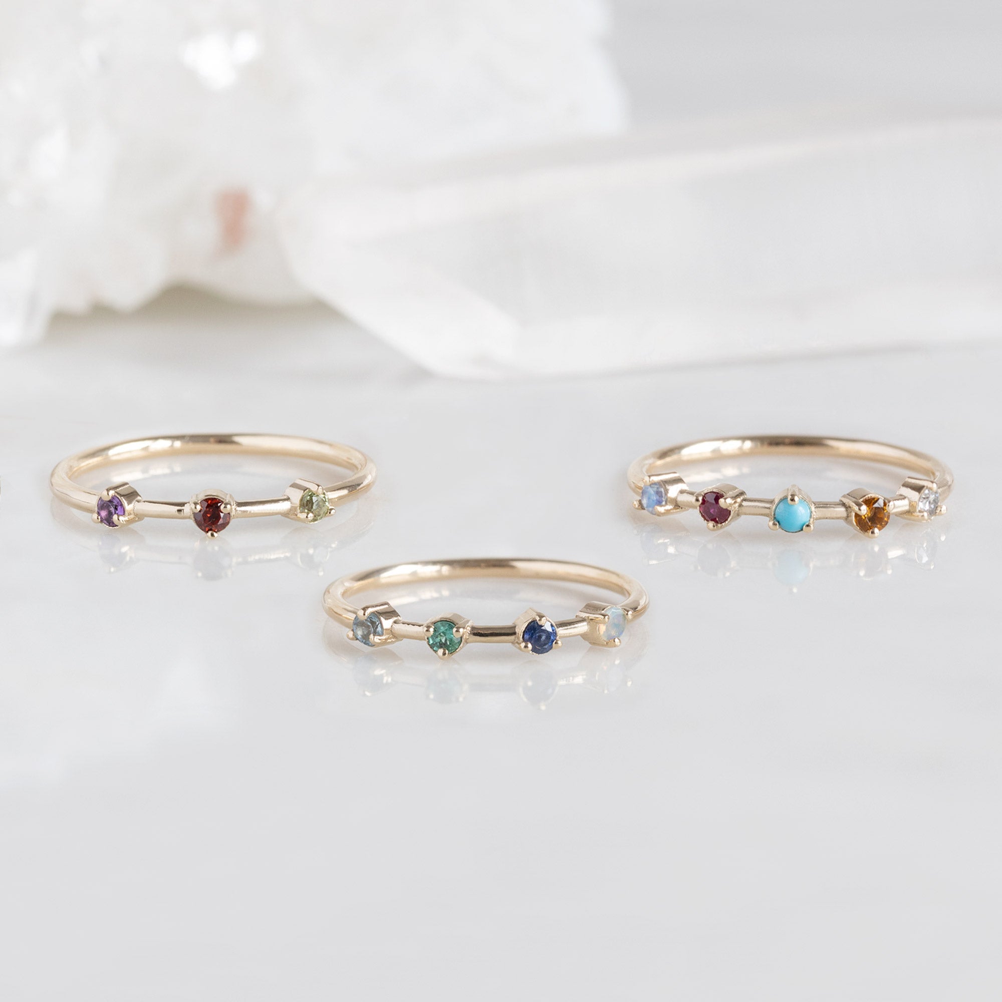 Alexis Russell Rings The Custom Multi-Birthstone Ring | 3 Stones