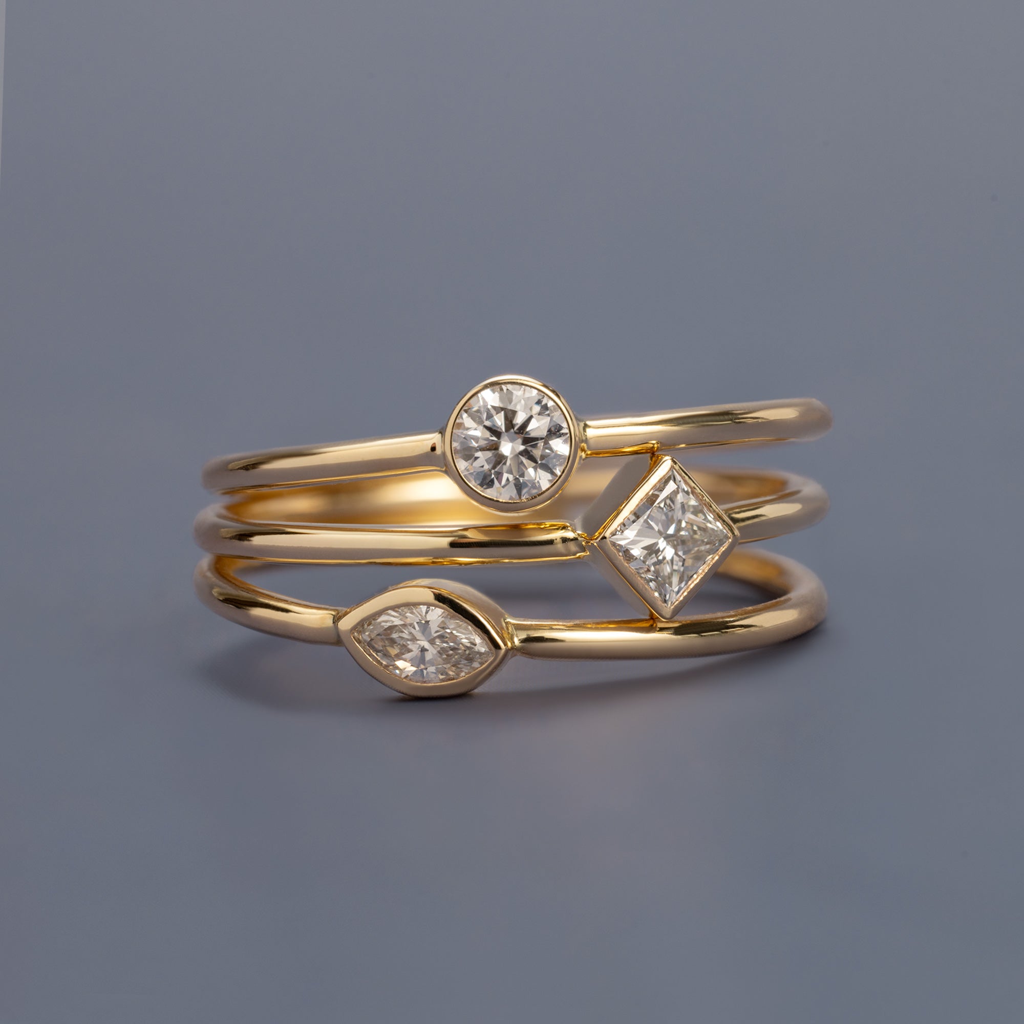 Alexis Russell  Wedding Bands Marquise Diamond Stacking Ring | Yellow Gold
