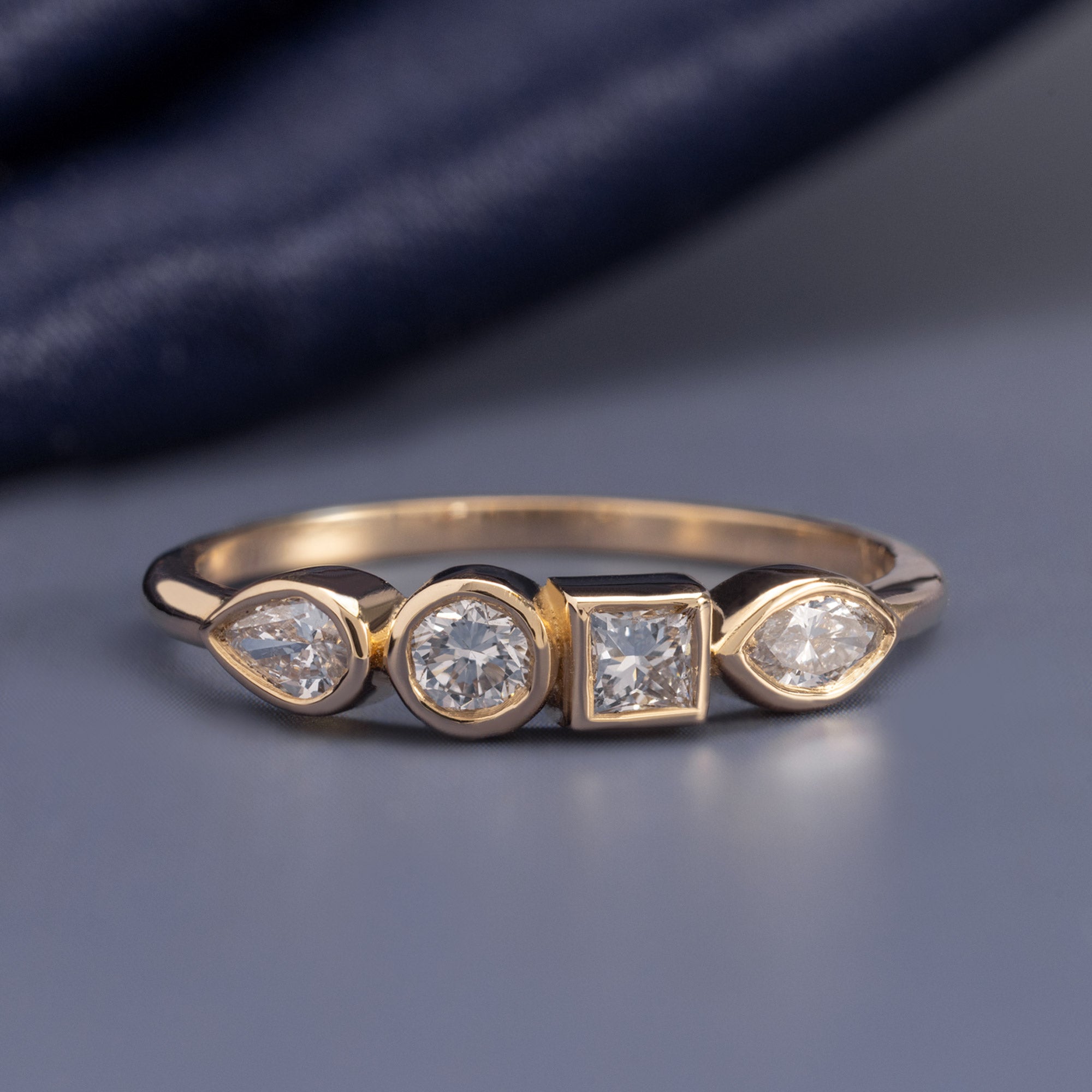 Alexis Russell  Wedding Bands Diamond Squad Stacking Ring | Yellow Gold