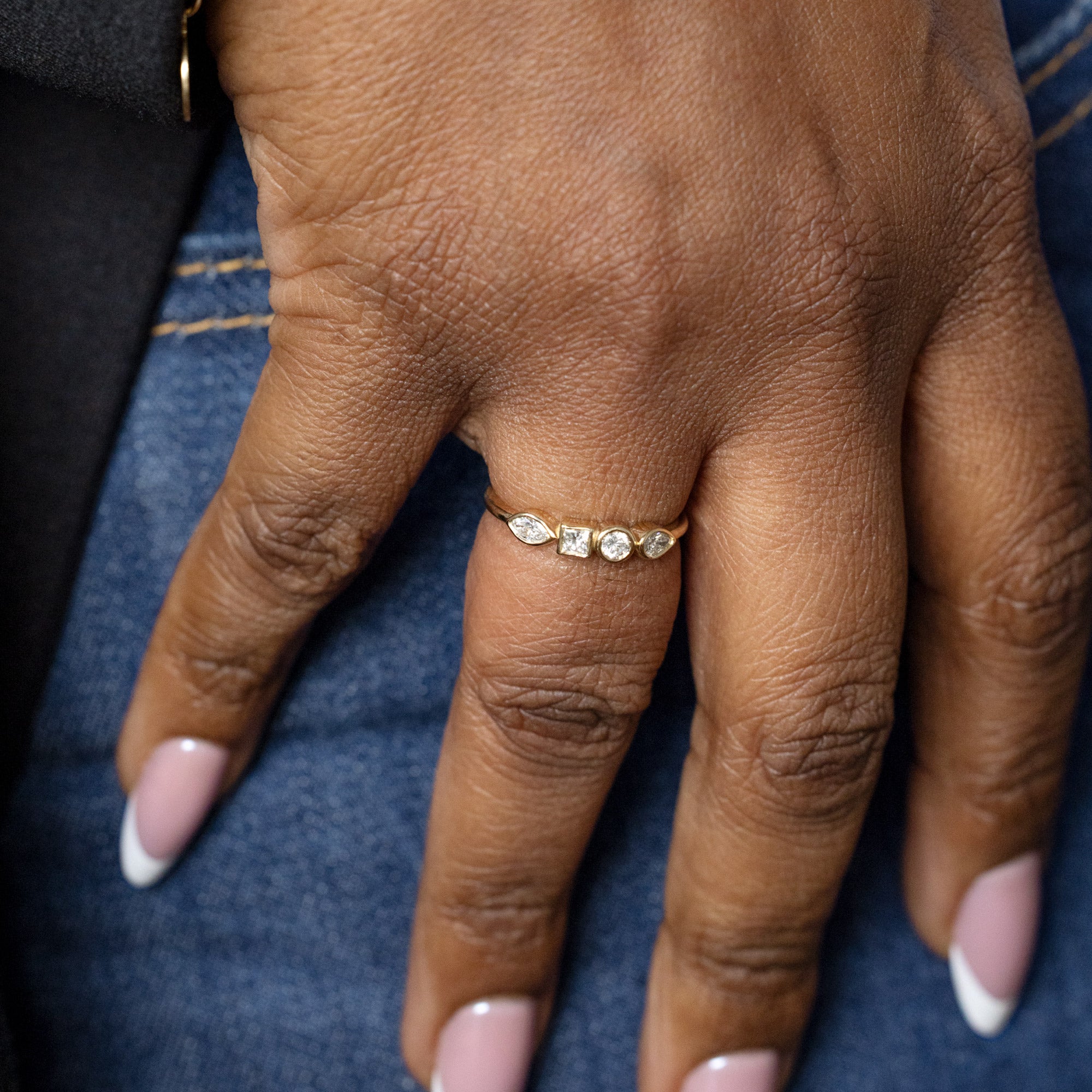 Alexis Russell  Wedding Bands Diamond Squad Stacking Ring | Yellow Gold