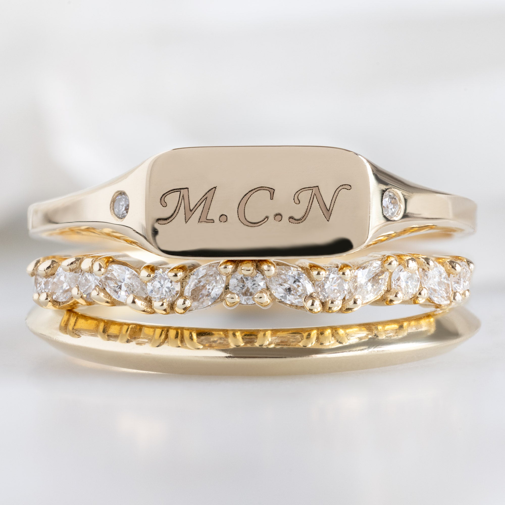 Alexis Russell  Rings The Monogram Signet Ring | Yellow Gold